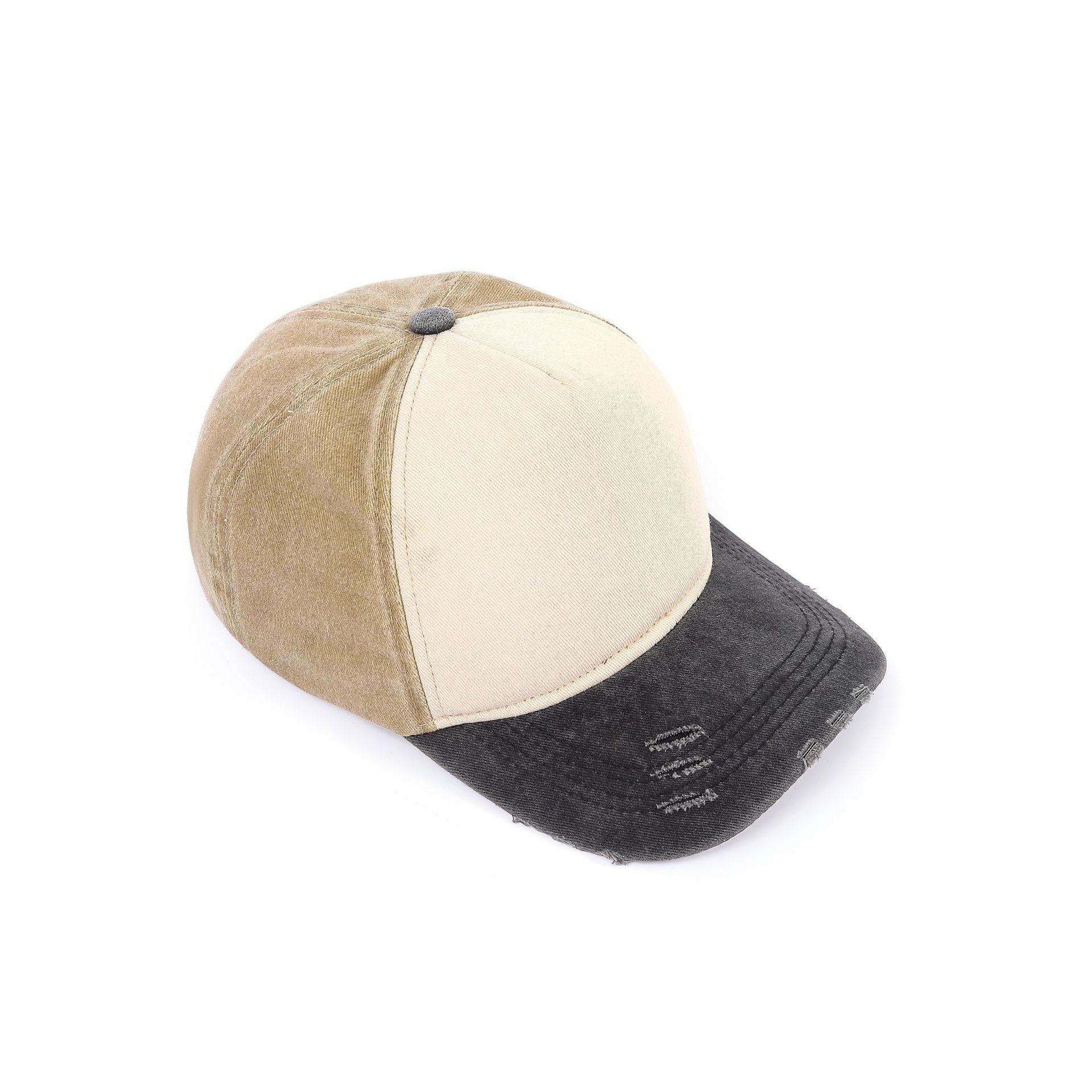 5 Panel Distressed Cotton Baseball Cap - Image 4