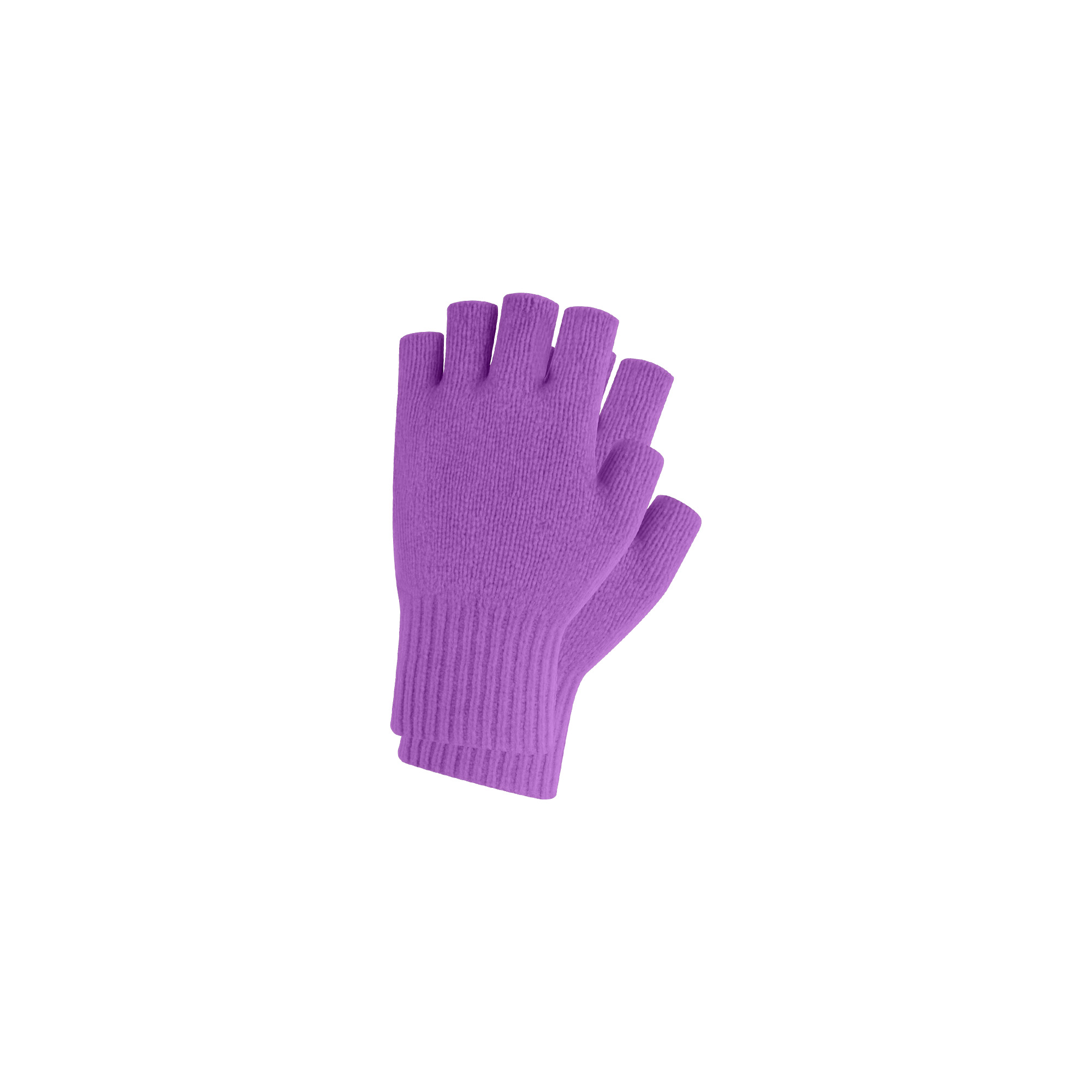 Kids Plain Knitted Fingerless Gloves with Woven Label - Image 3