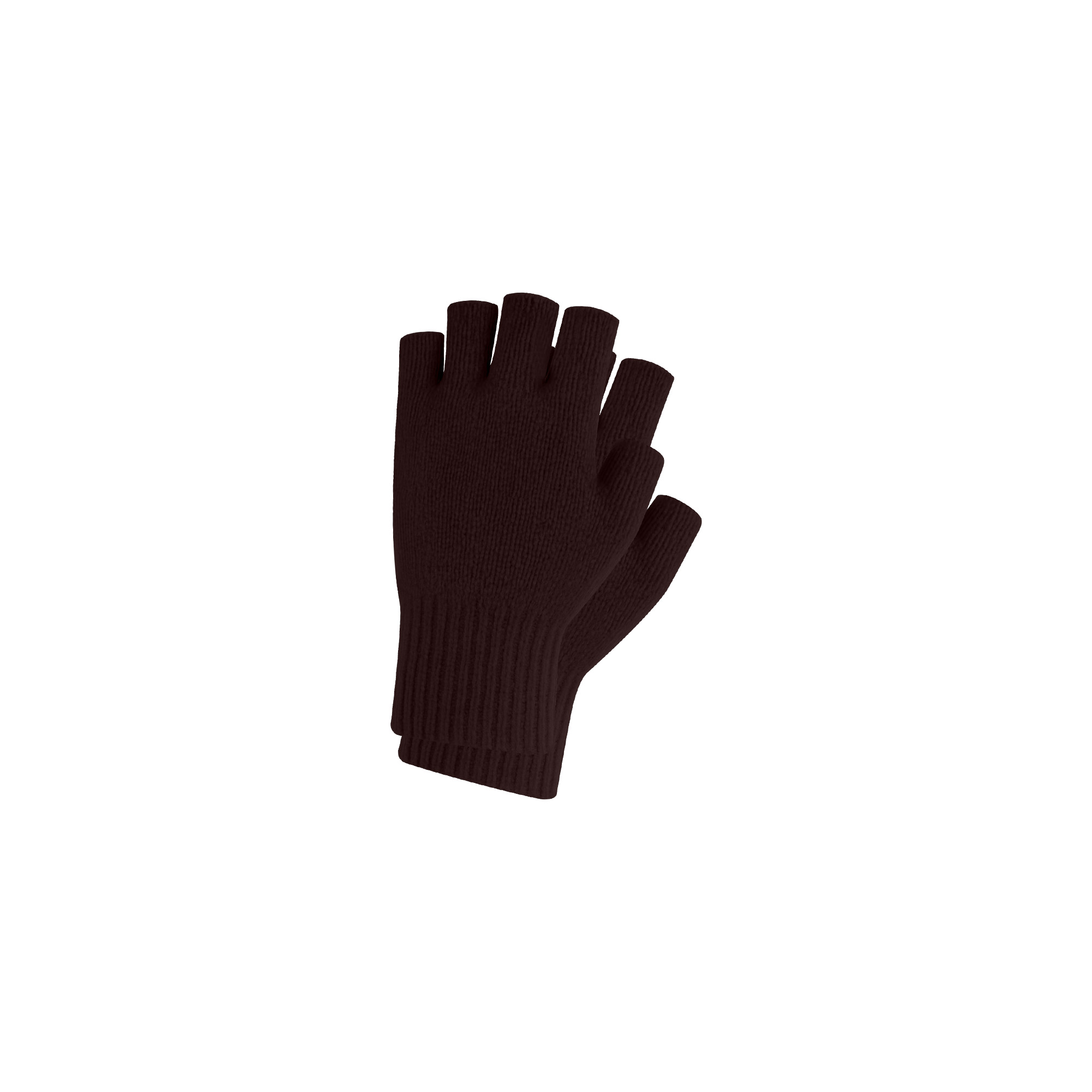 Kids Plain Knitted Fingerless Gloves with Woven Label - Image 15