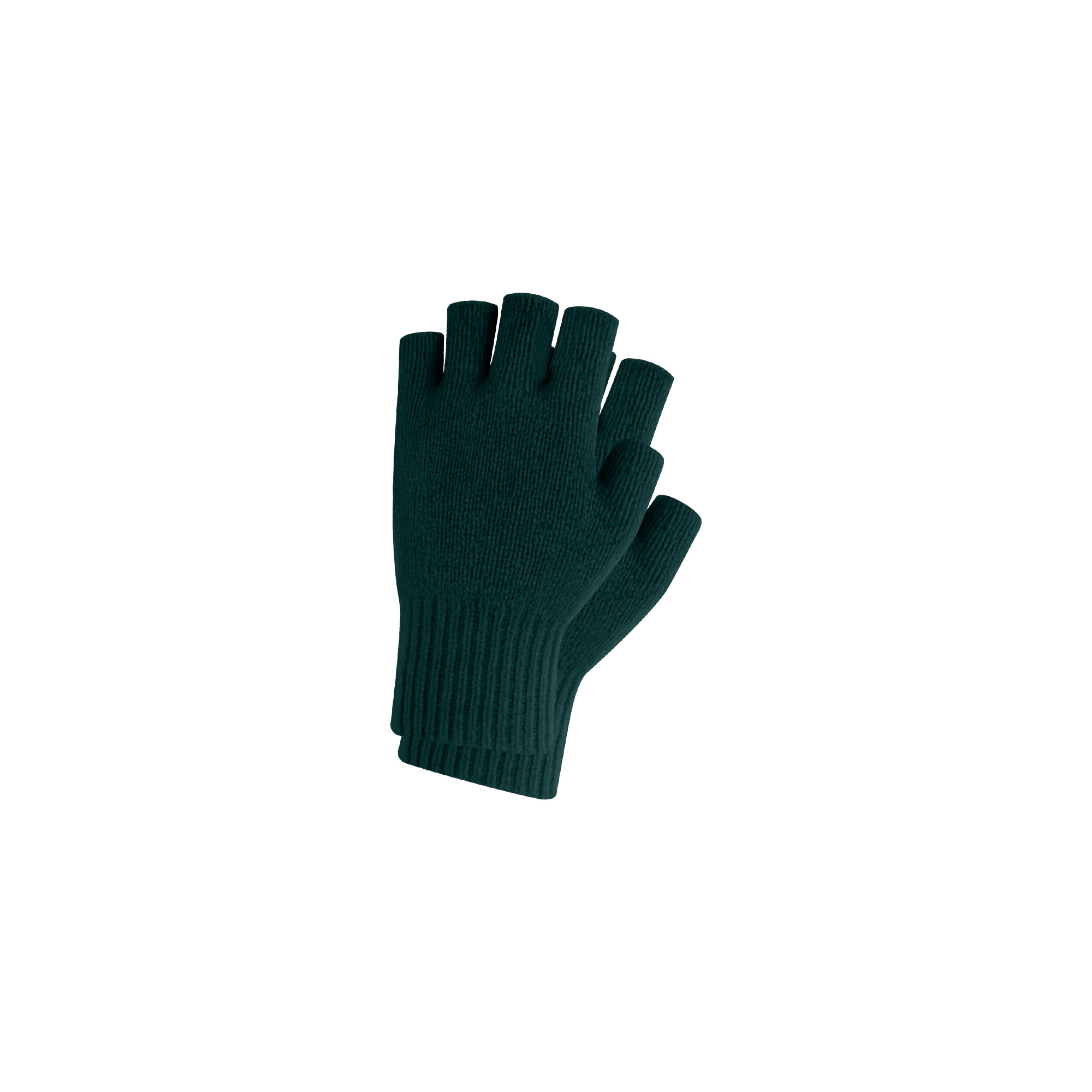 Kids Plain Knitted Fingerless Gloves with Woven Label - Image 4