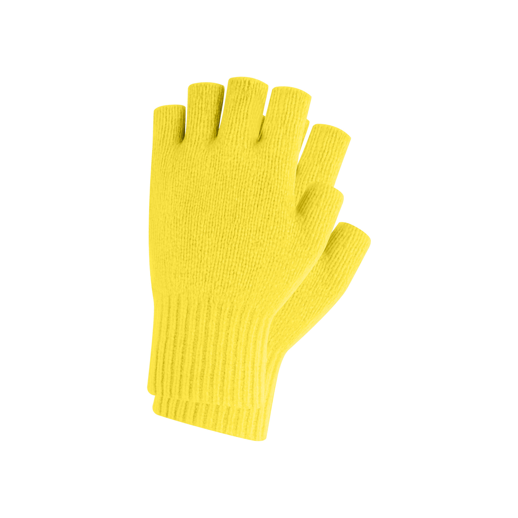Adults Plain Knitted Fingerless Gloves with Woven Label - Image 9