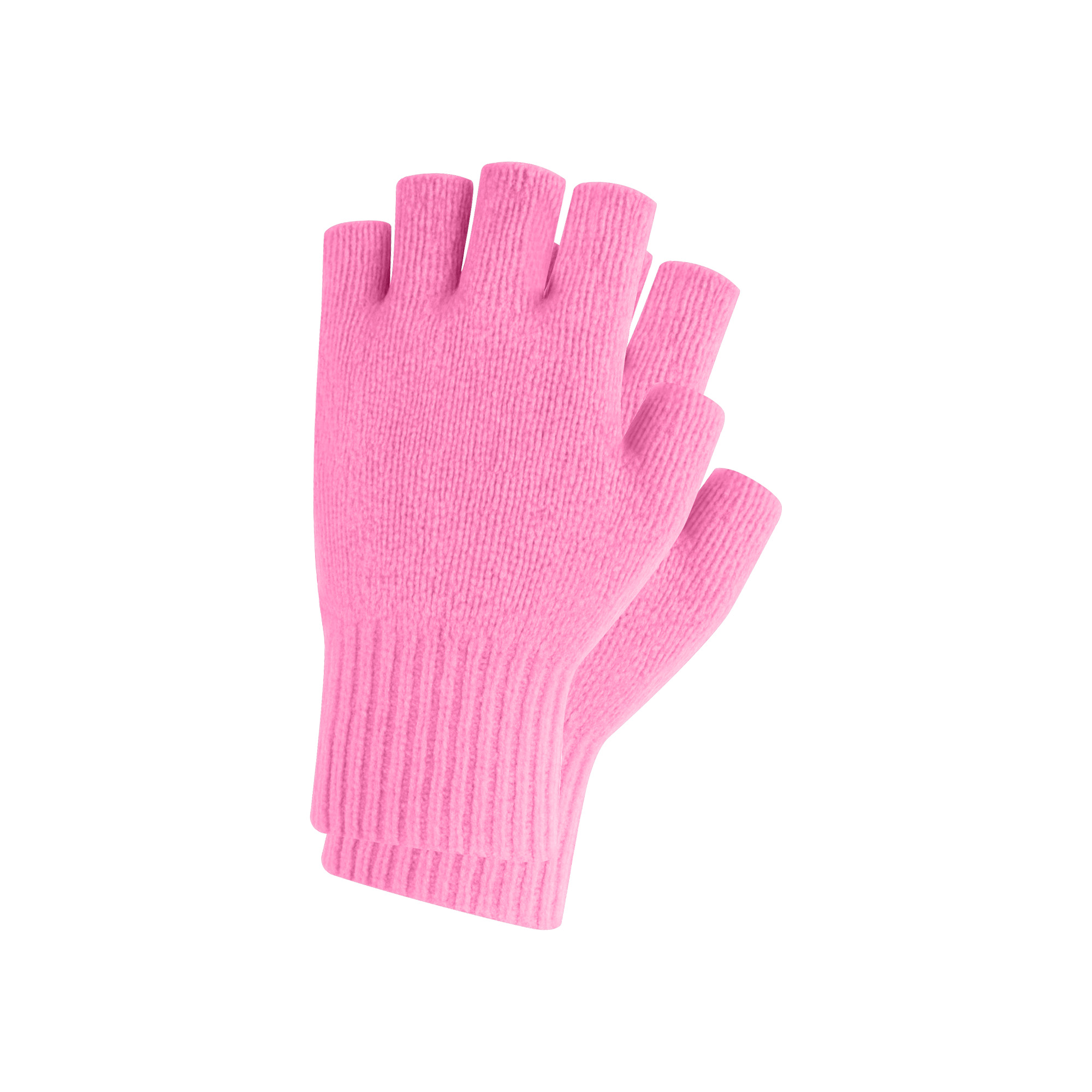 Adults Plain Knitted Fingerless Gloves with Woven Label - Image 12