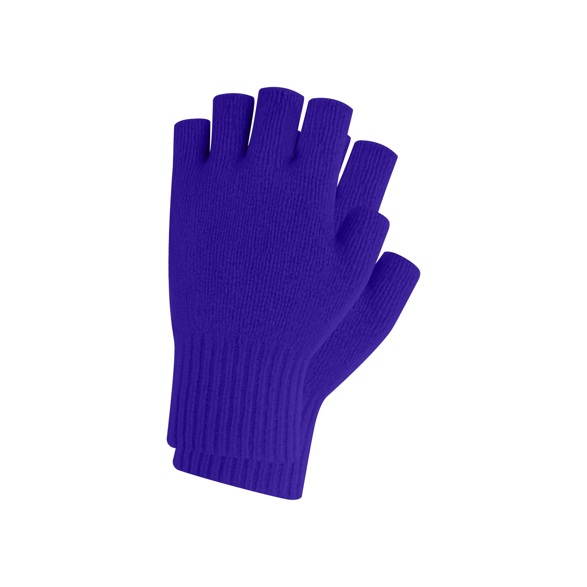 Adults Plain Knitted Fingerless Gloves with Woven Label - Image 8