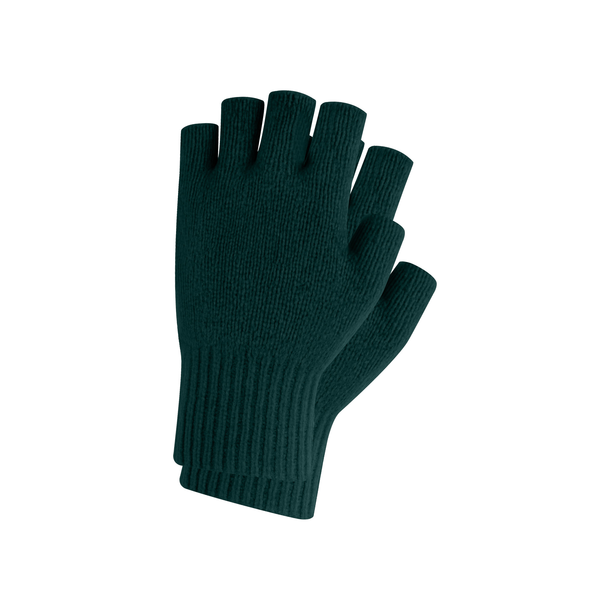 Adults Plain Knitted Fingerless Gloves with Woven Label - Image 4