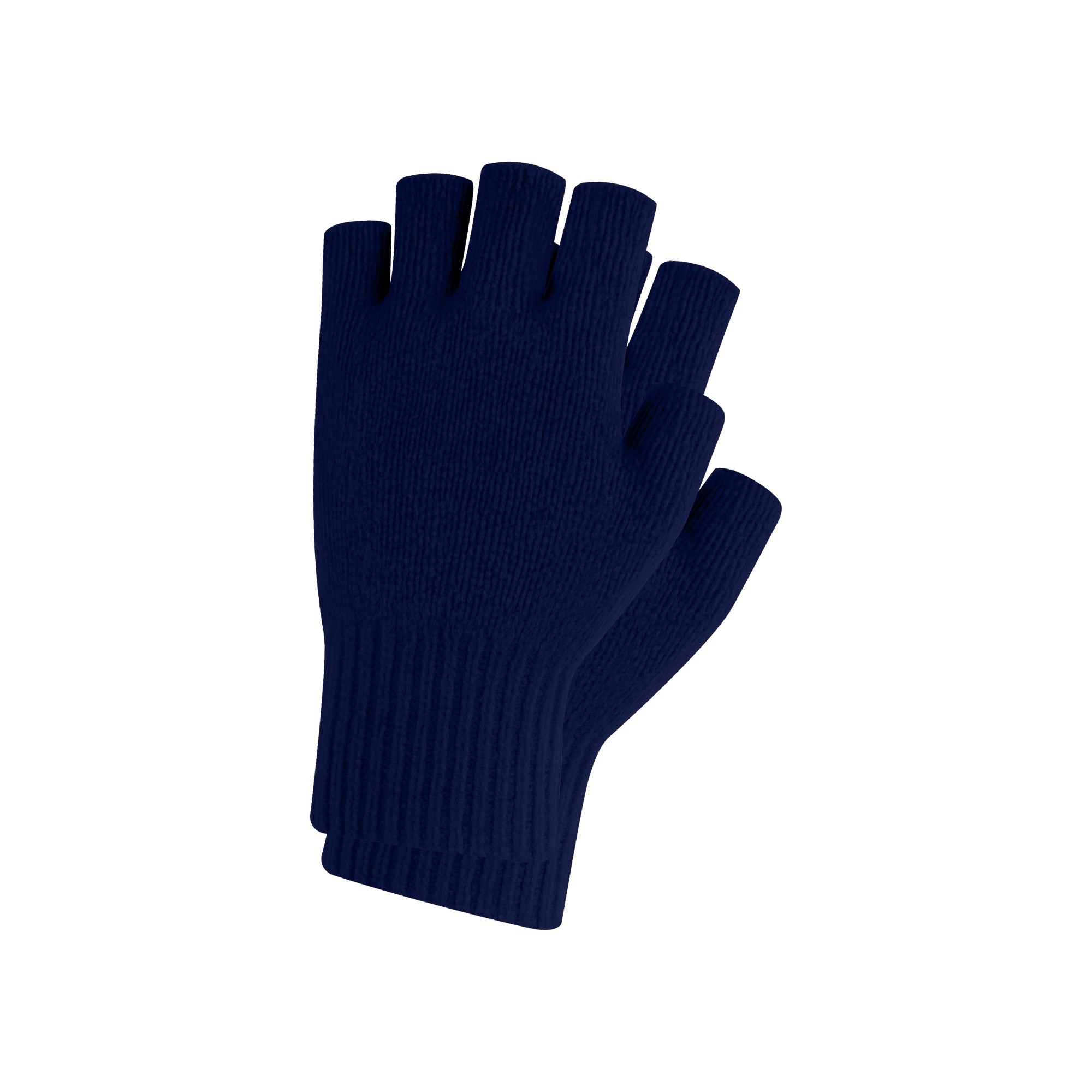 Adults Plain Knitted Fingerless Gloves with Woven Label - Image 14