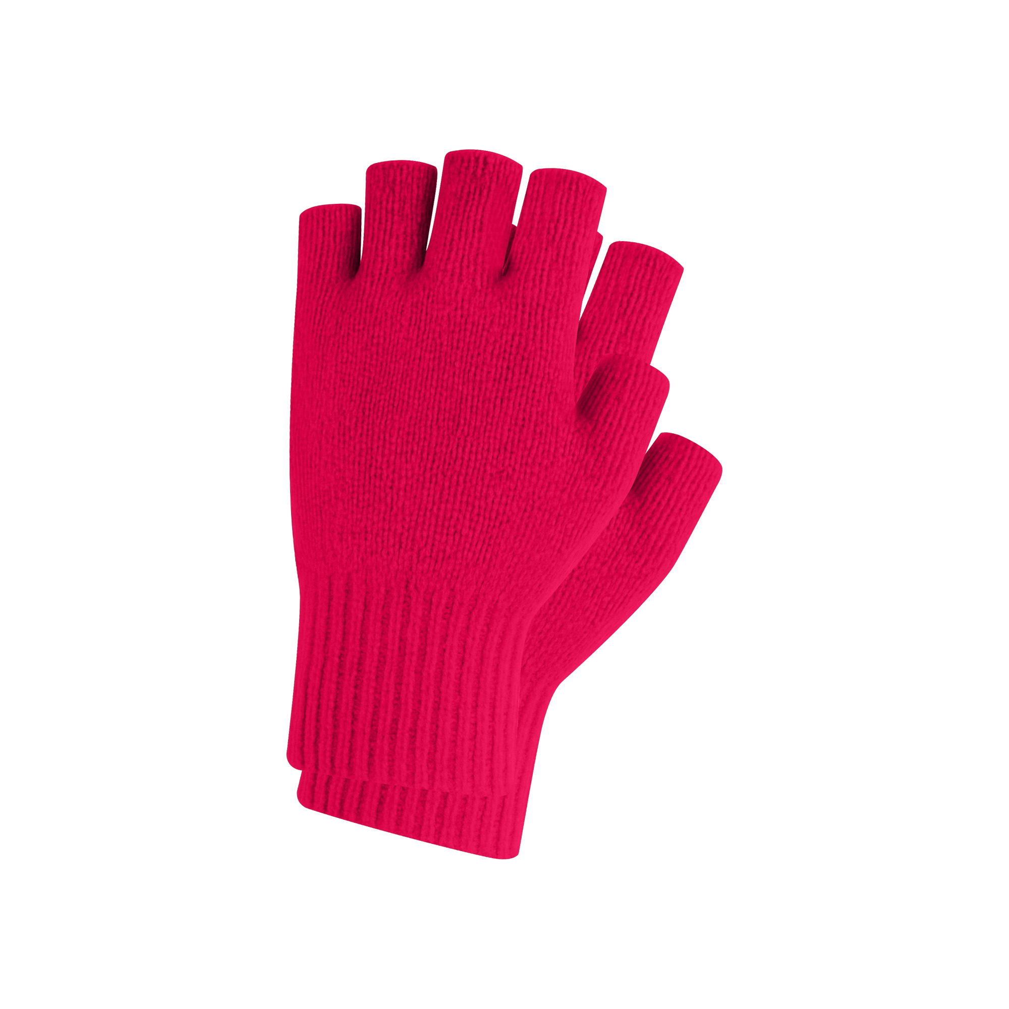 Adults Plain Knitted Fingerless Gloves with Woven Label - Image 11