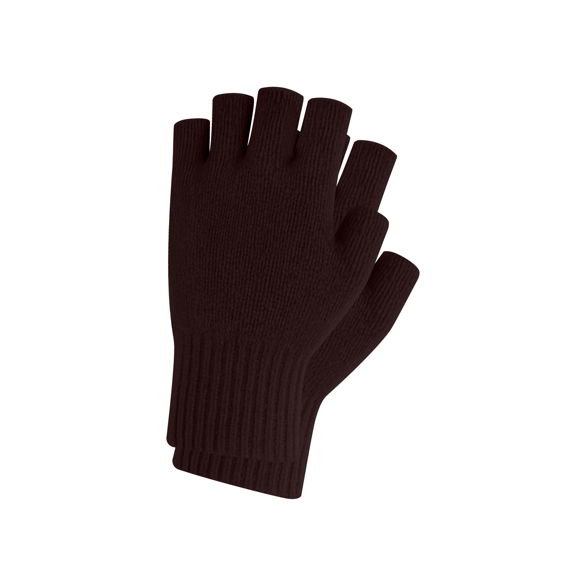 Adults Plain Knitted Fingerless Gloves with Woven Label - Image 15