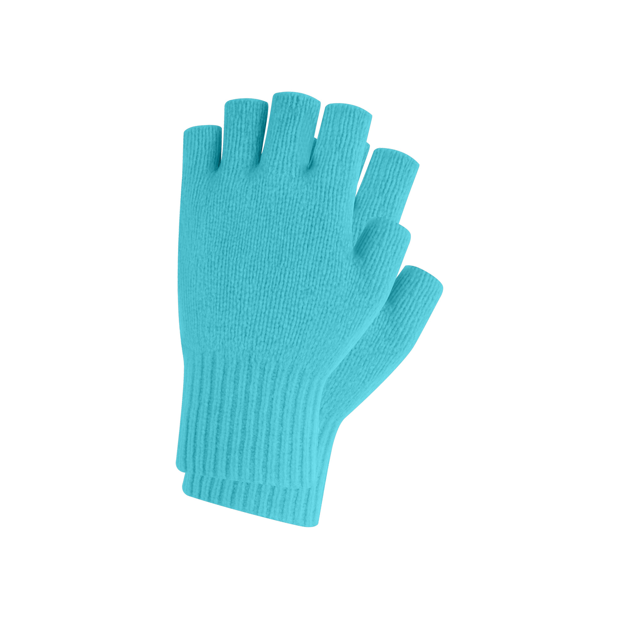 Adults Plain Knitted Fingerless Gloves with Woven Label - Image 13