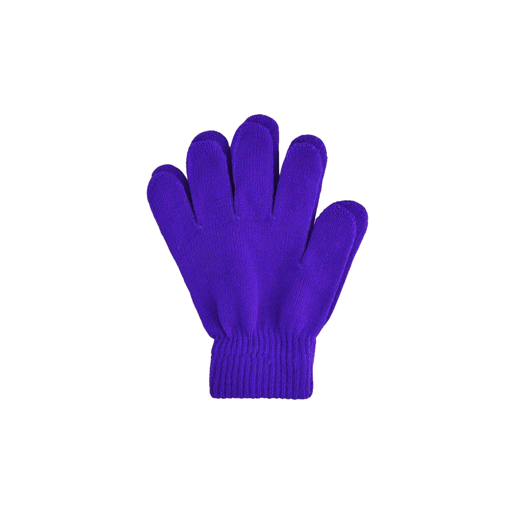 Kids Plain Knitted Gloves with Woven Label - Image 7