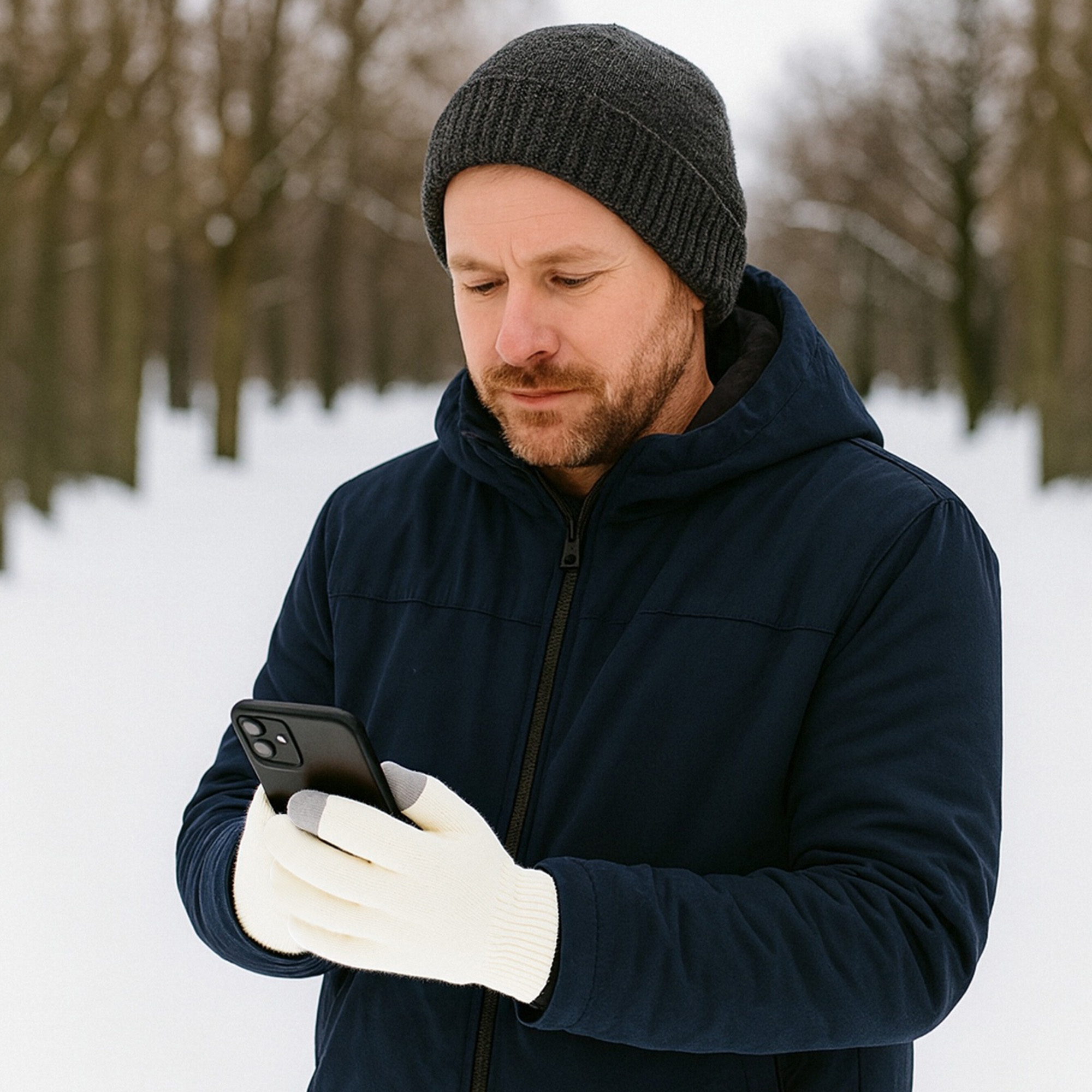 Adults Plain Knitted Gloves with Woven Label - Image 20