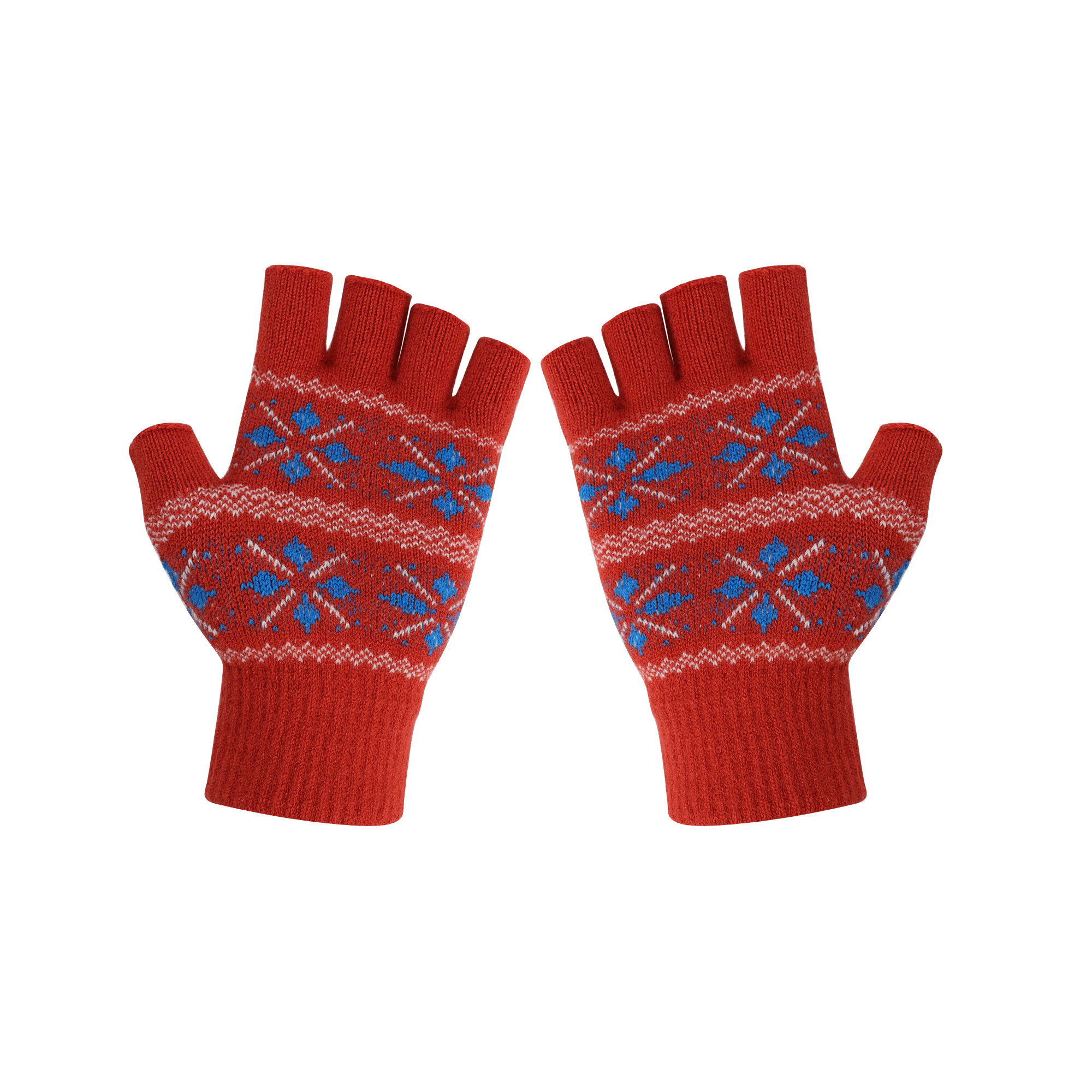 Kids Jacquard Fingerless Gloves - Image 2