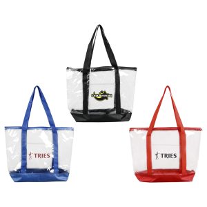 Large Clear Zippered Tote Bag