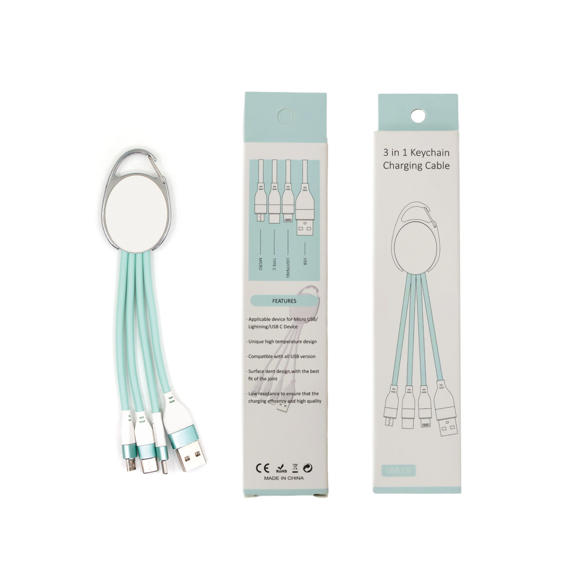 Macarons 3 in 1 Charging Cable with Keyring - Image 10