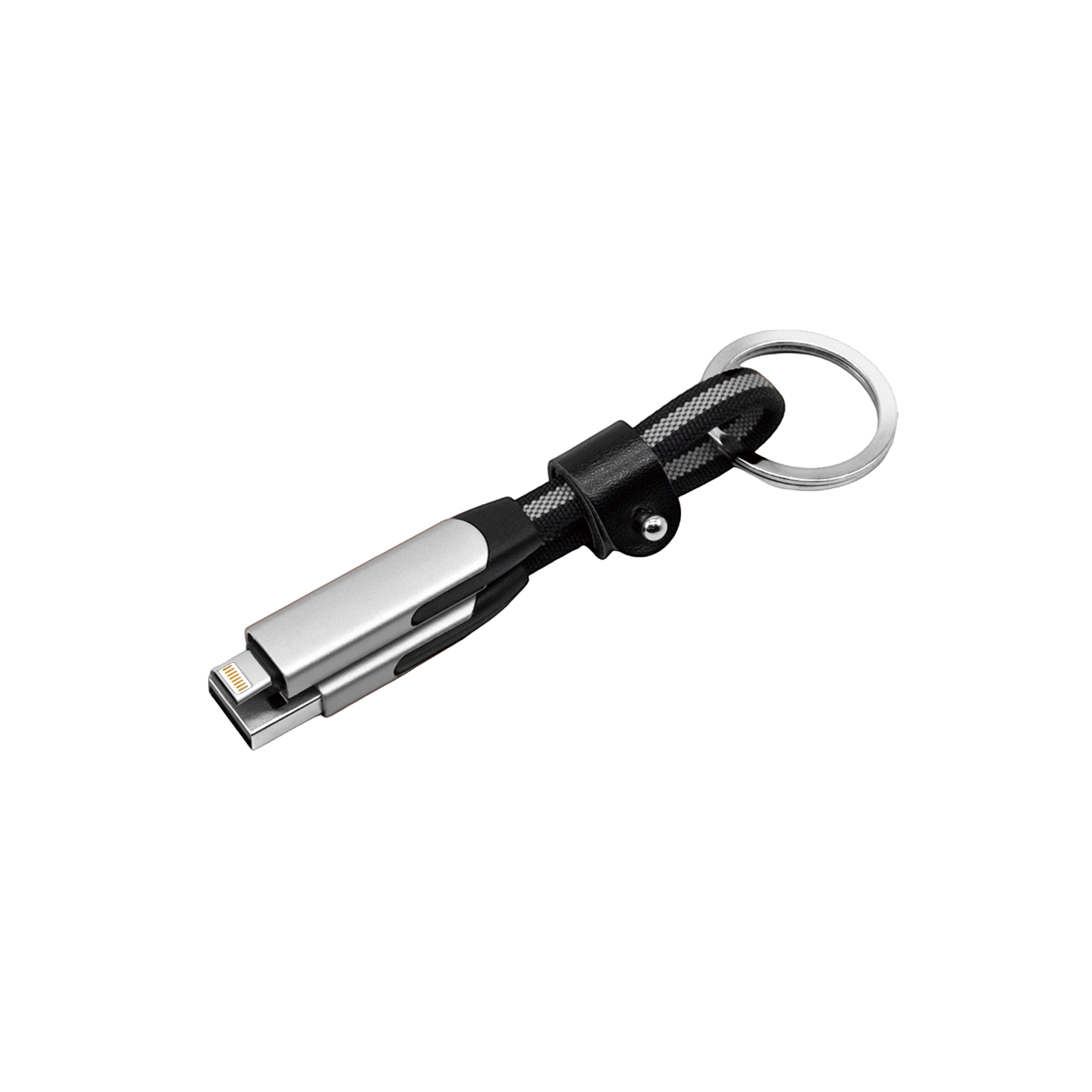60W 6-in-1 Braided Charging Cable with Keyring - Image 3