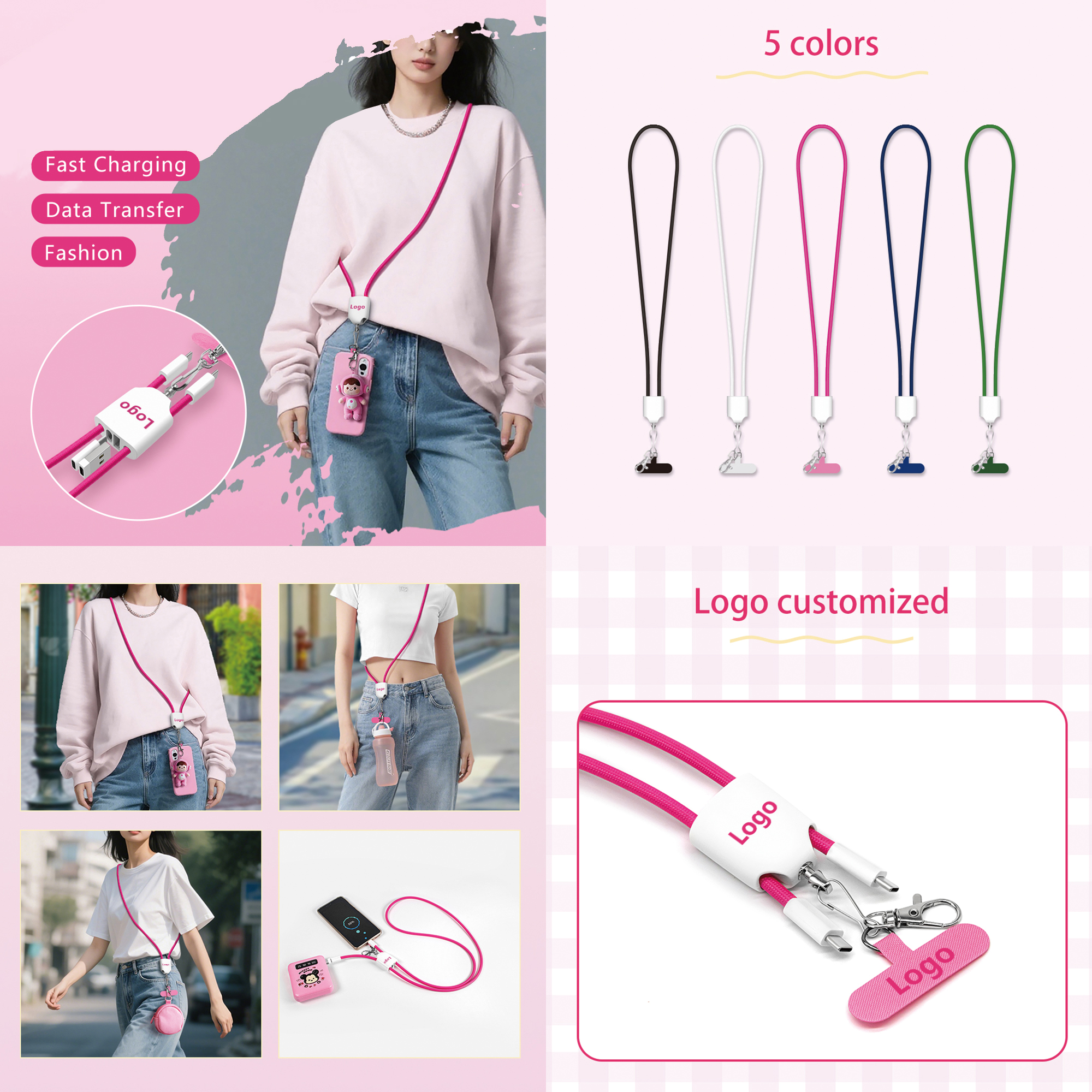 60W 4-in-1 Charging Phone Lanyard - Image 13