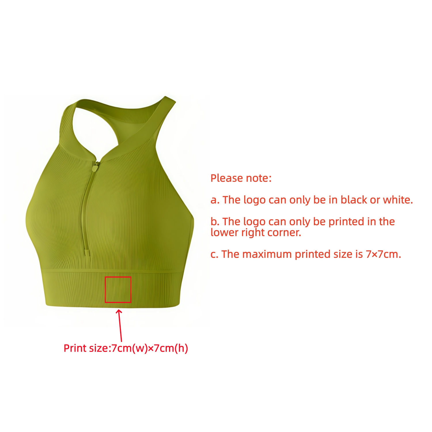Women's Zip-Front Racerback Yoga Crop Bra Tank - Image 9