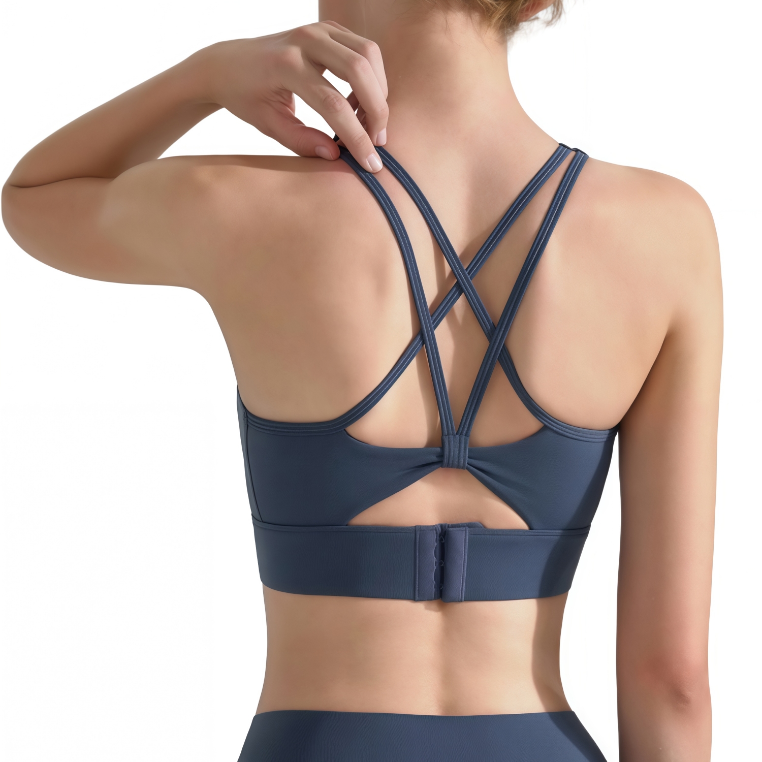 Women's Cross Back Yoga Crop Bra Tank - Image 3