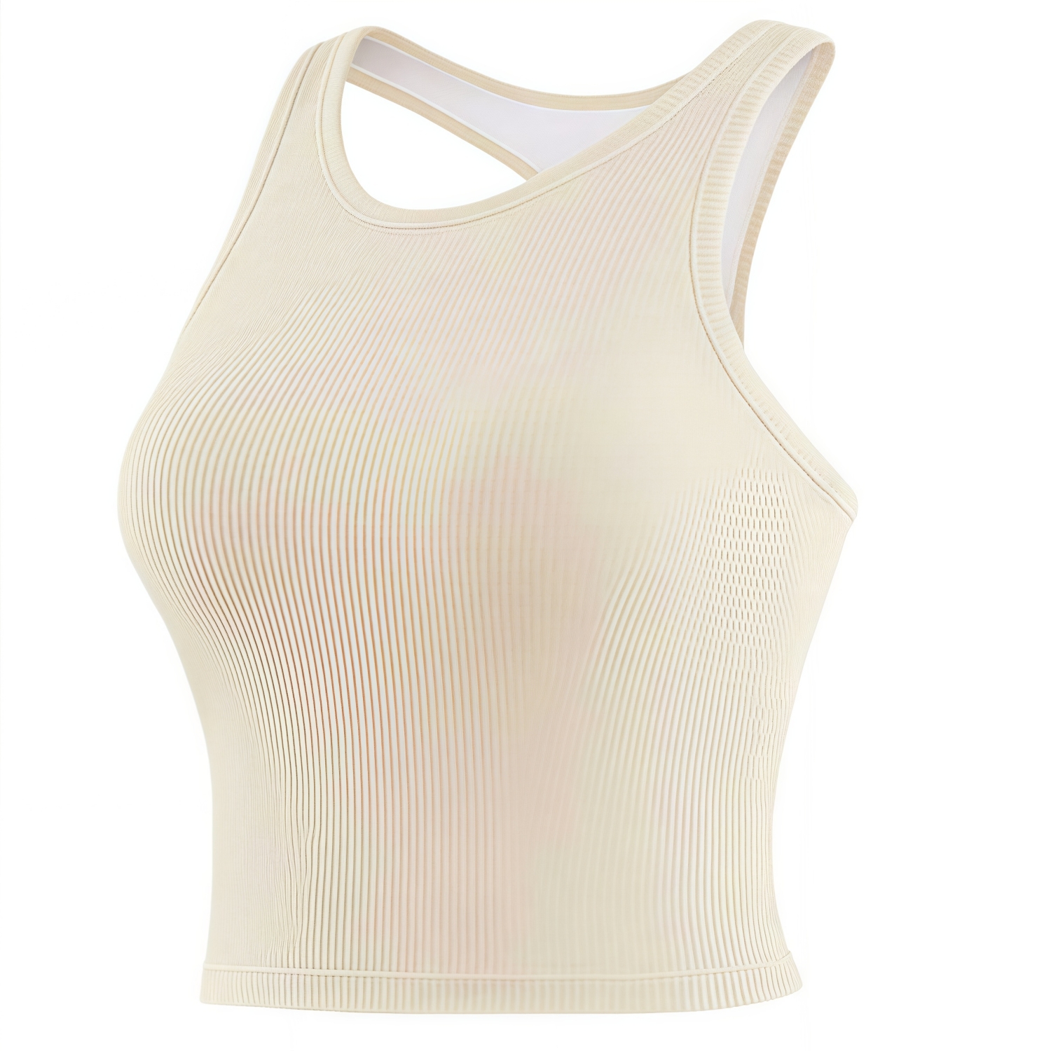 Women's Seamless Wide-Strap Racerback Yoga Bra Tank - Image 3