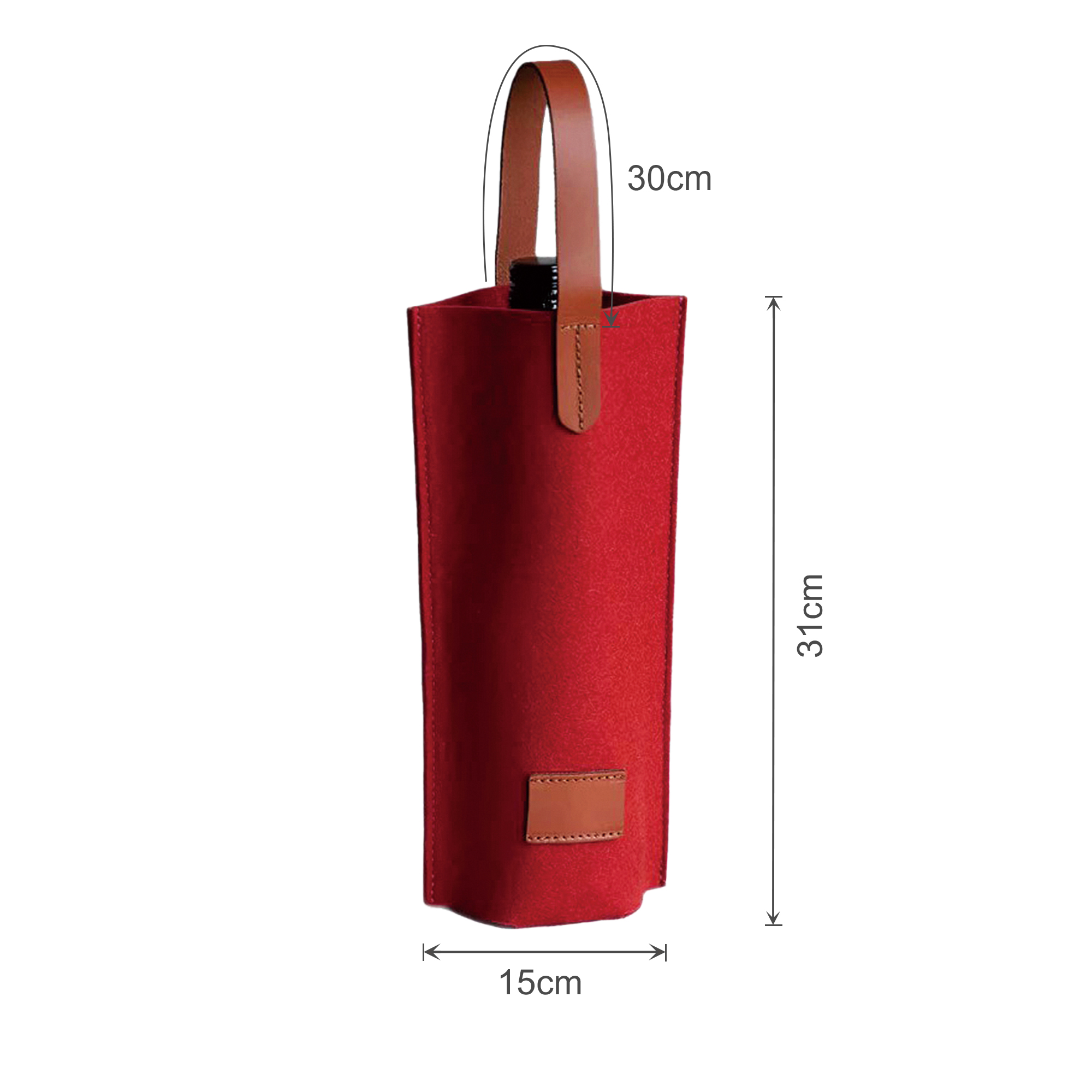Felt Single Bottle Wine Bag - Image 7