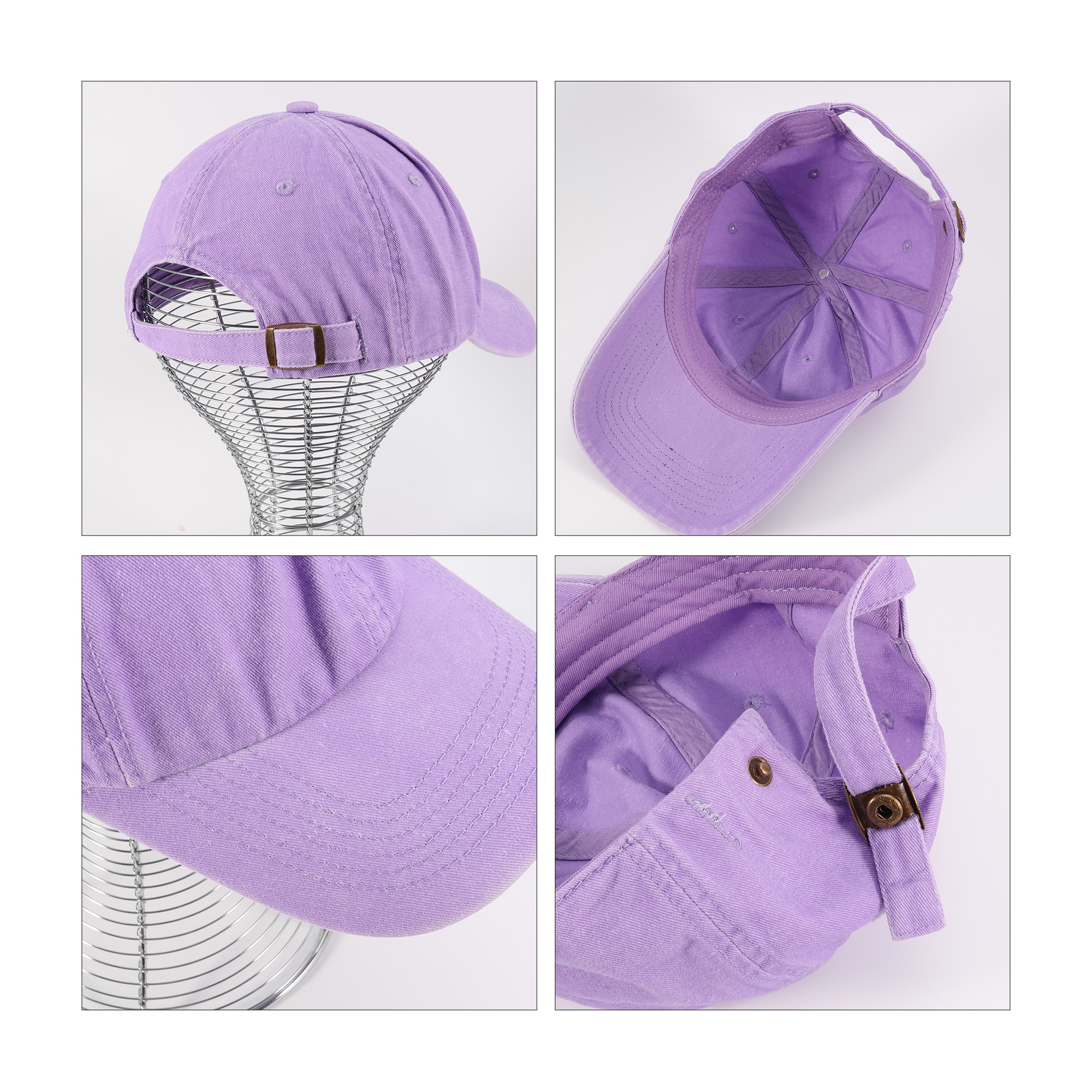 6 Panel Premium Washed Cotton Baseball Cap - Image 16
