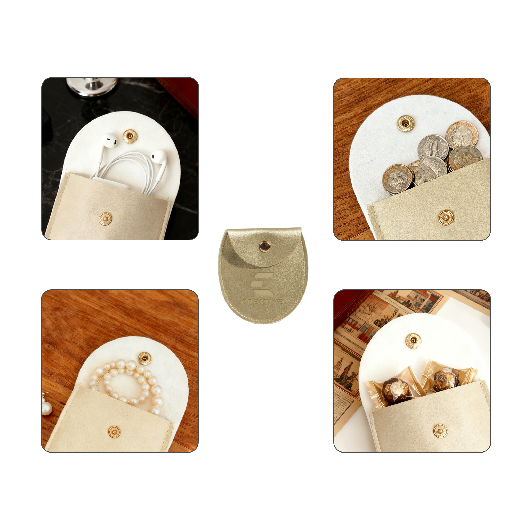 Oval PU Leather Jewellery Pouch - Image 17