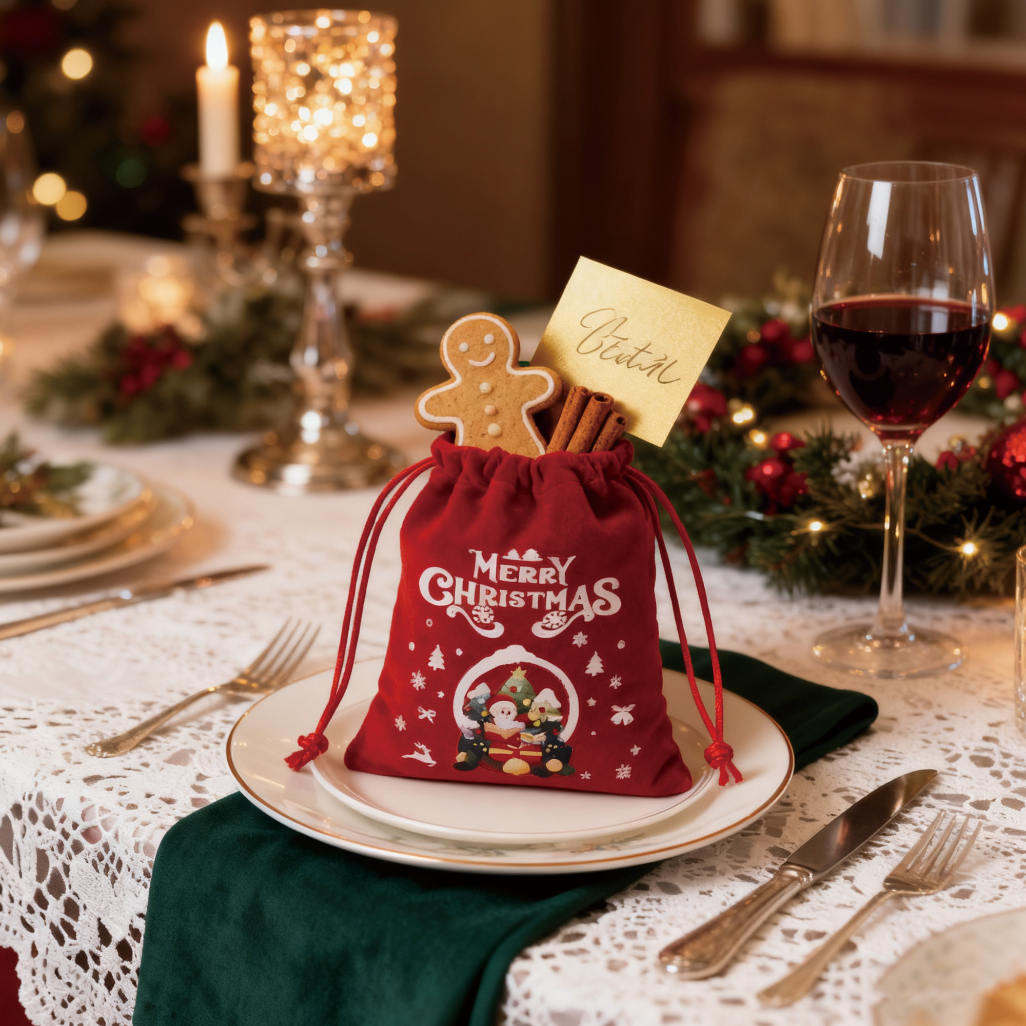 Christmas Drawstring Gift Bags - Image 11