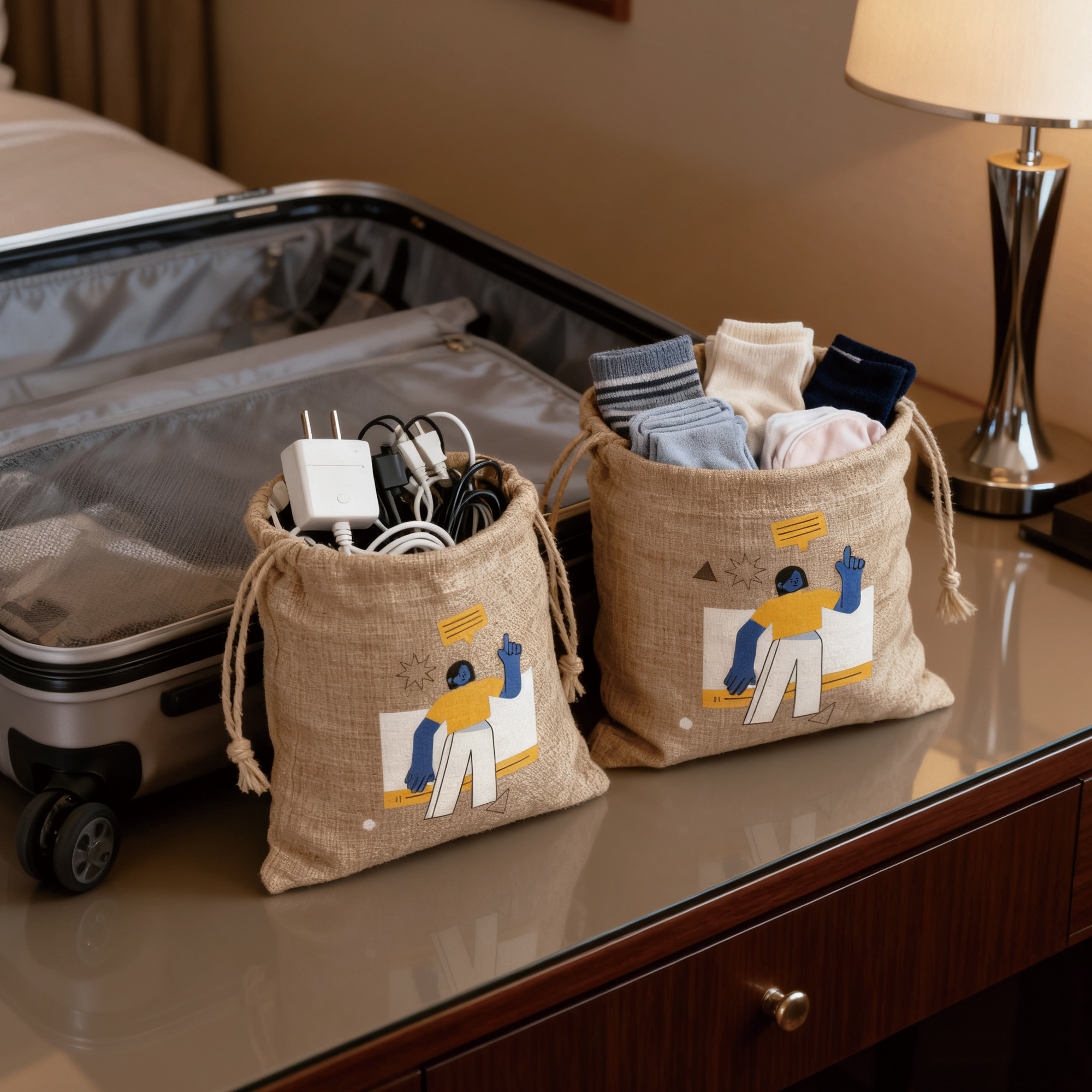 Linen Drawstring Gift Bags - Image 8