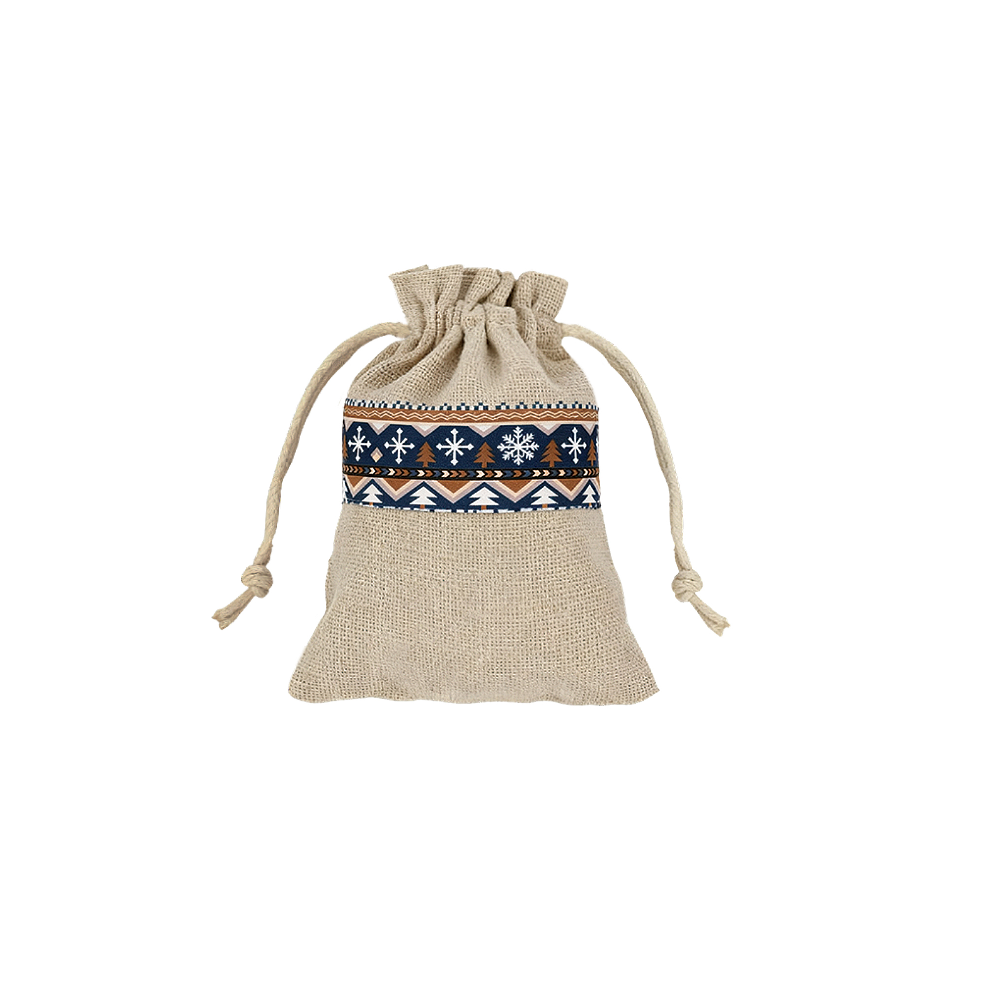 Cotton Linen Patchwork Drawstring Bags - Image 3