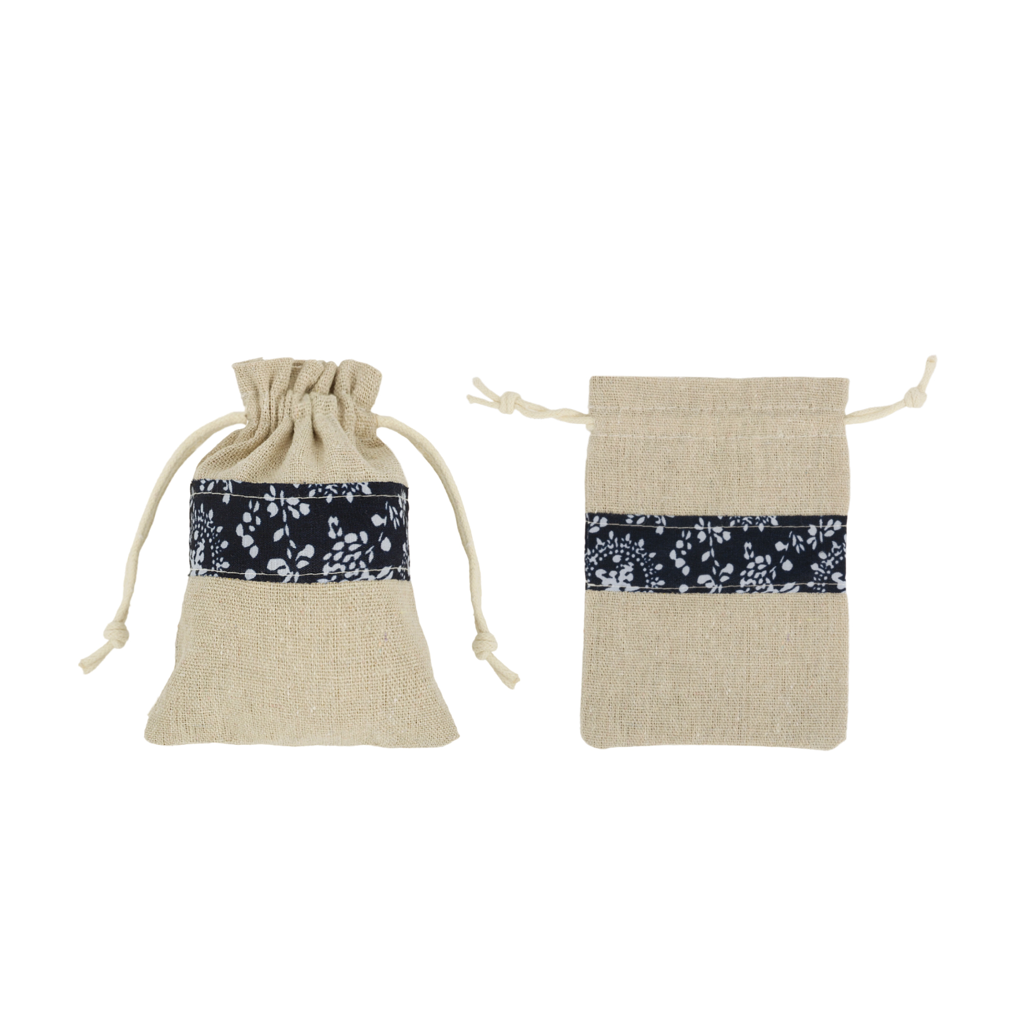 Cotton Linen Patchwork Drawstring Bags - Image 8