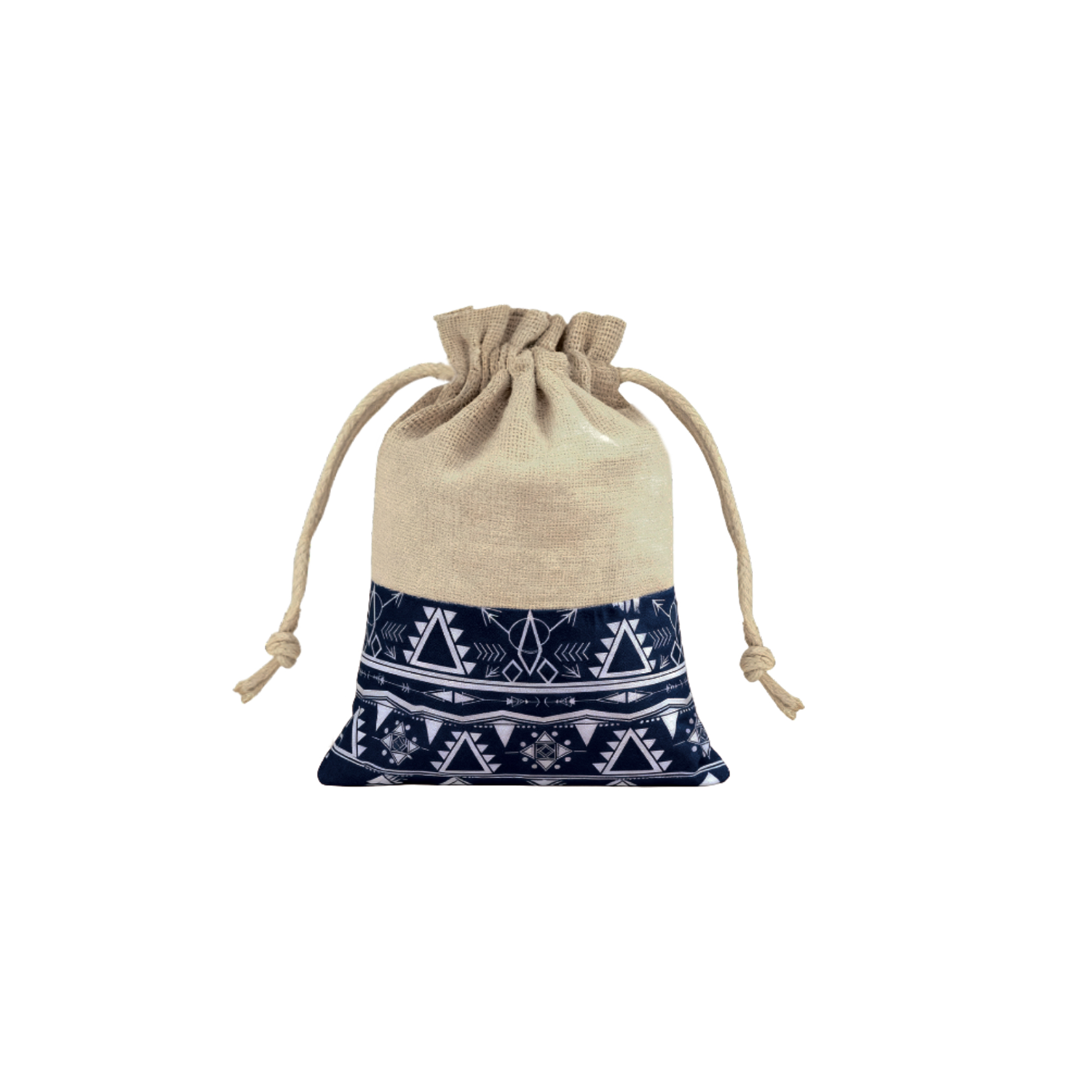 Cotton Linen Patchwork Drawstring Bags - Image 4