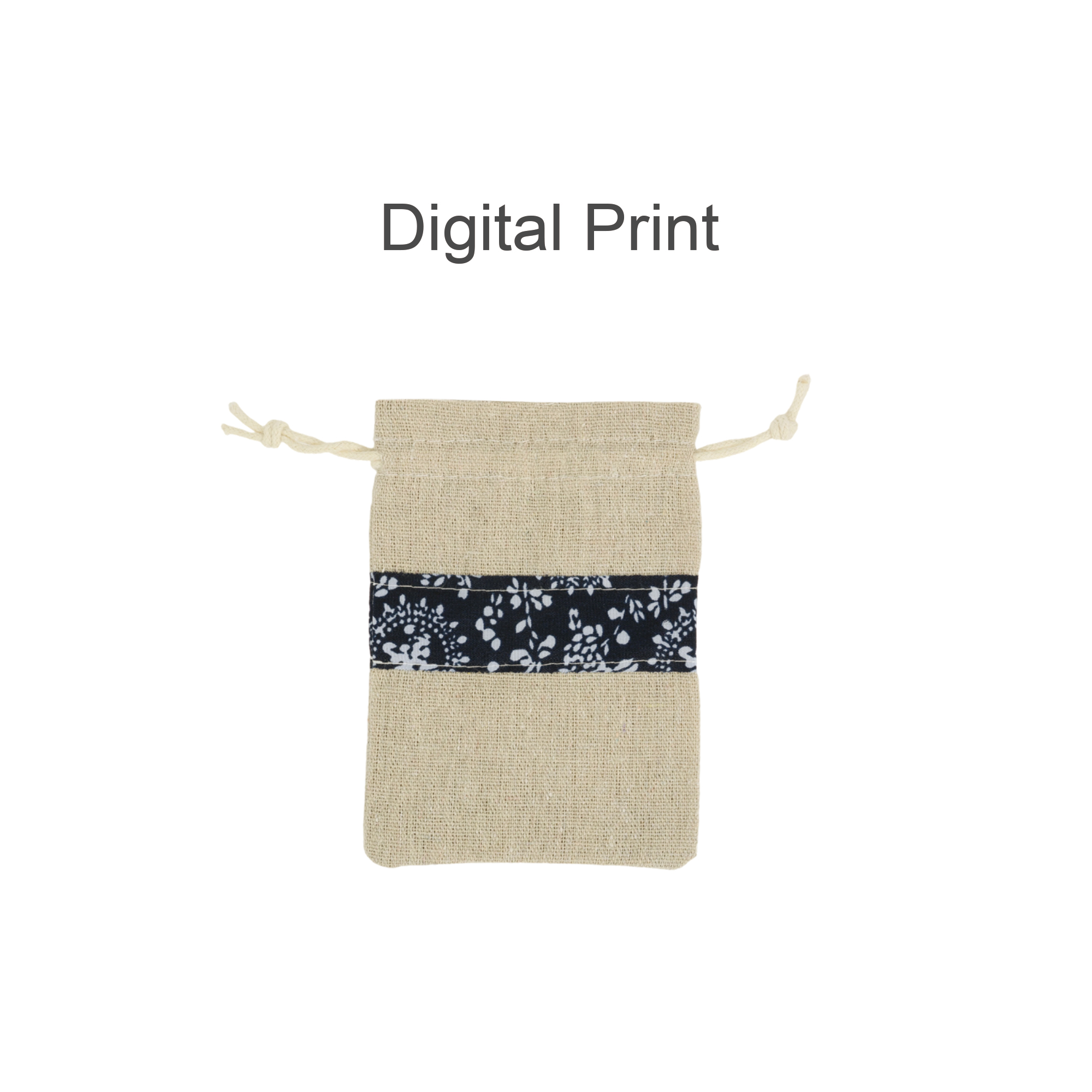 Cotton Linen Patchwork Drawstring Bags - Image 7