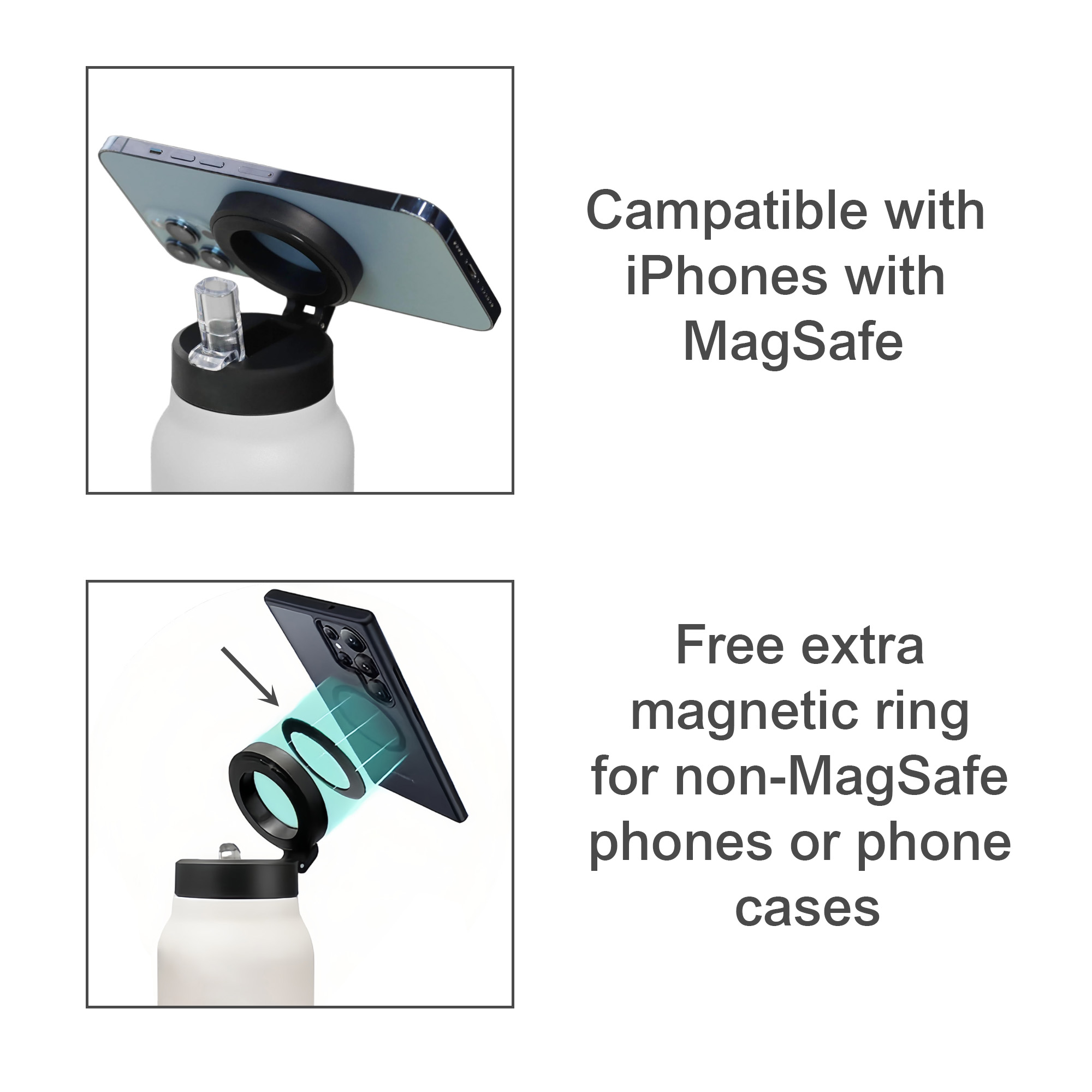 700ML Stainless Steel Vacuum Thermal Bottle with Magnetic Phone Holder - Image 14