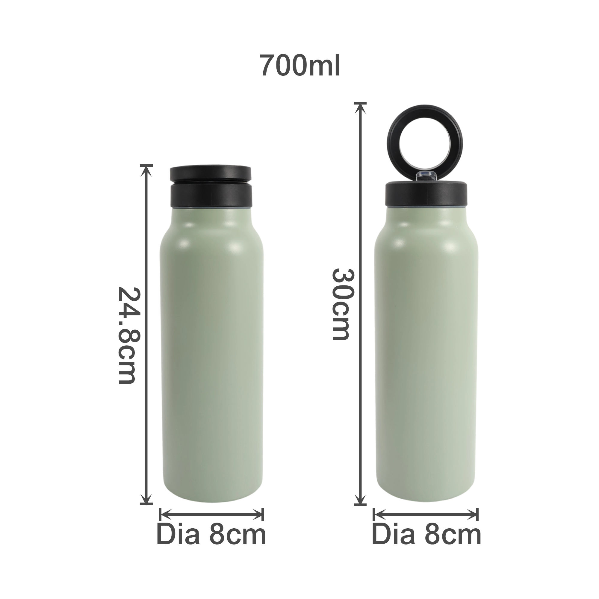 700ML Stainless Steel Vacuum Thermal Bottle with Magnetic Phone Holder - Image 12