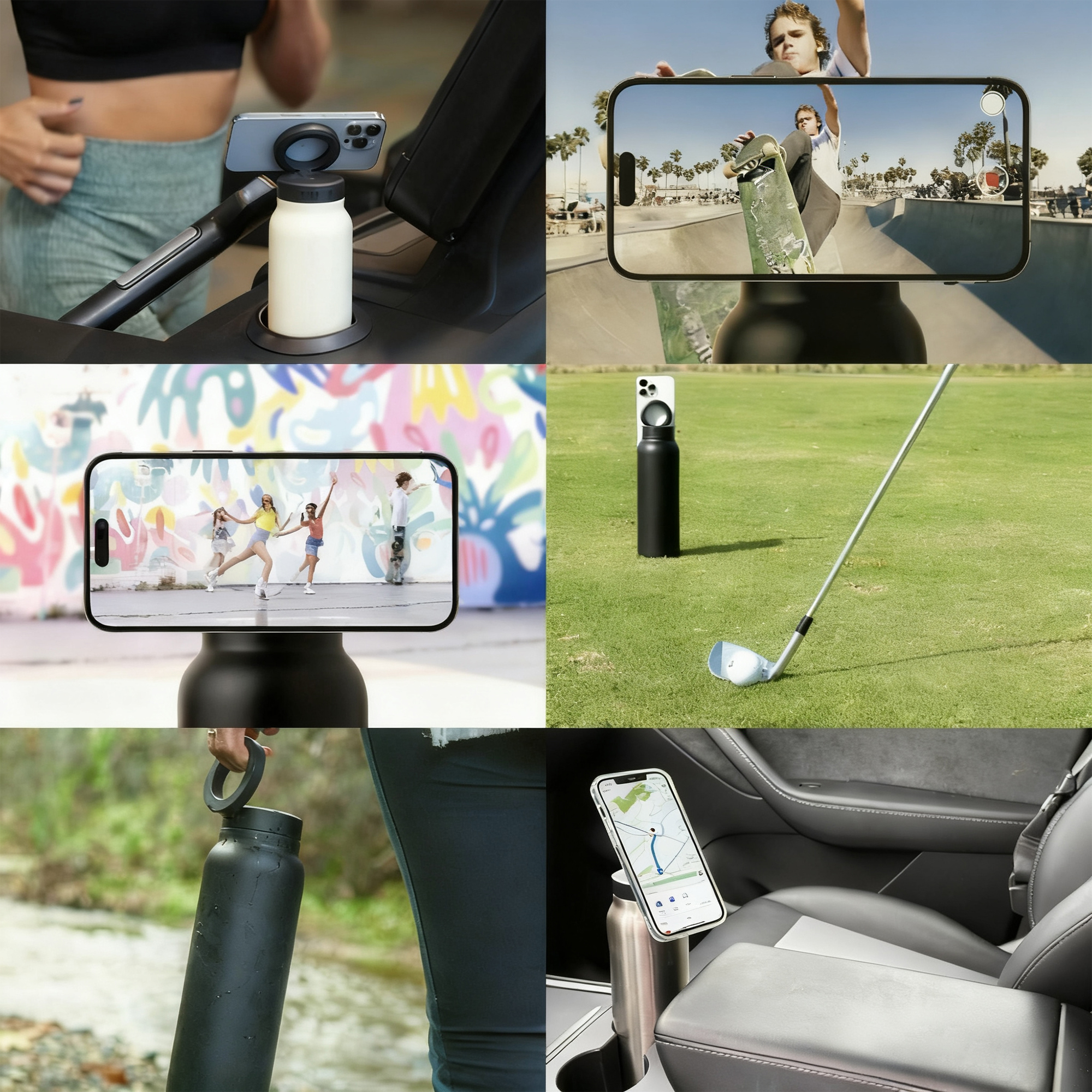 700ML Stainless Steel Vacuum Thermal Bottle with Magnetic Phone Holder - Image 18