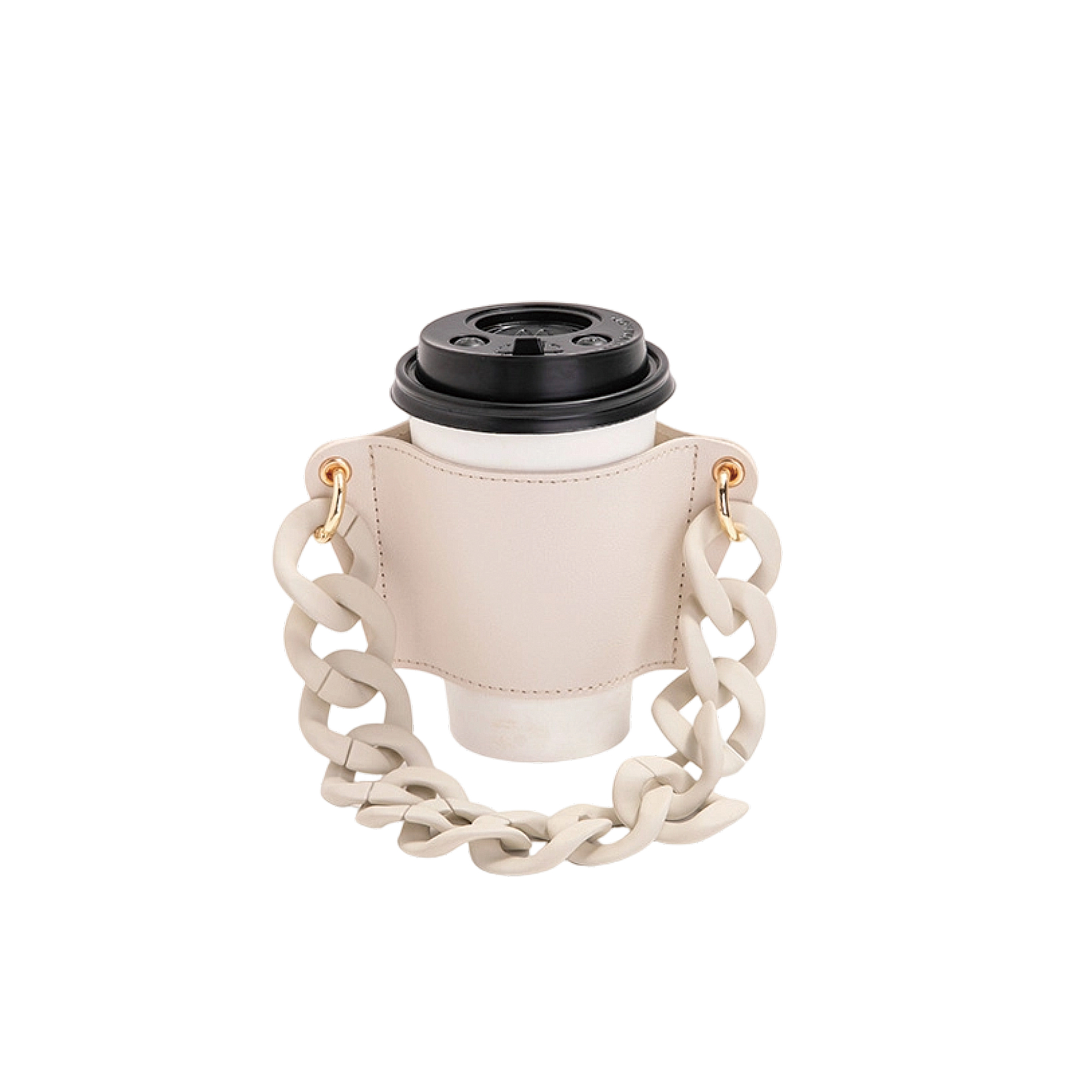 Leather Water Bottle Holder With Acrylic Strap - Image 3