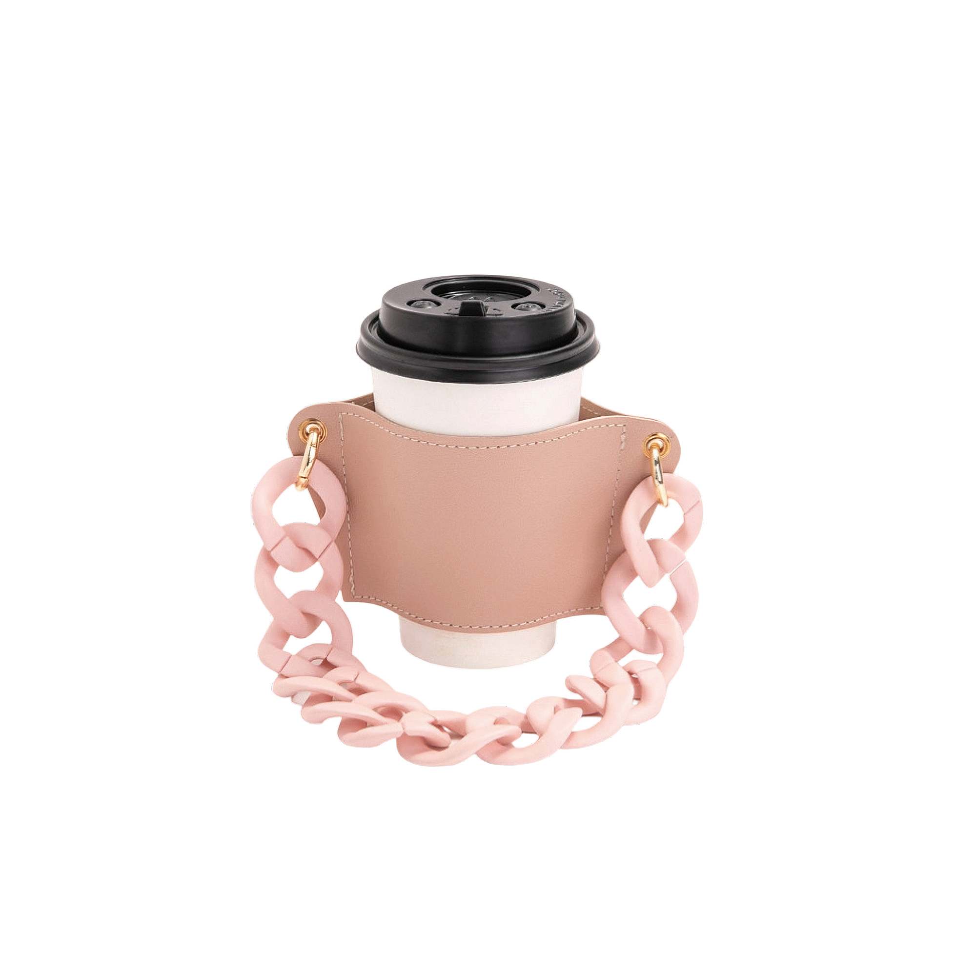 Leather Water Bottle Holder With Acrylic Strap - Image 4