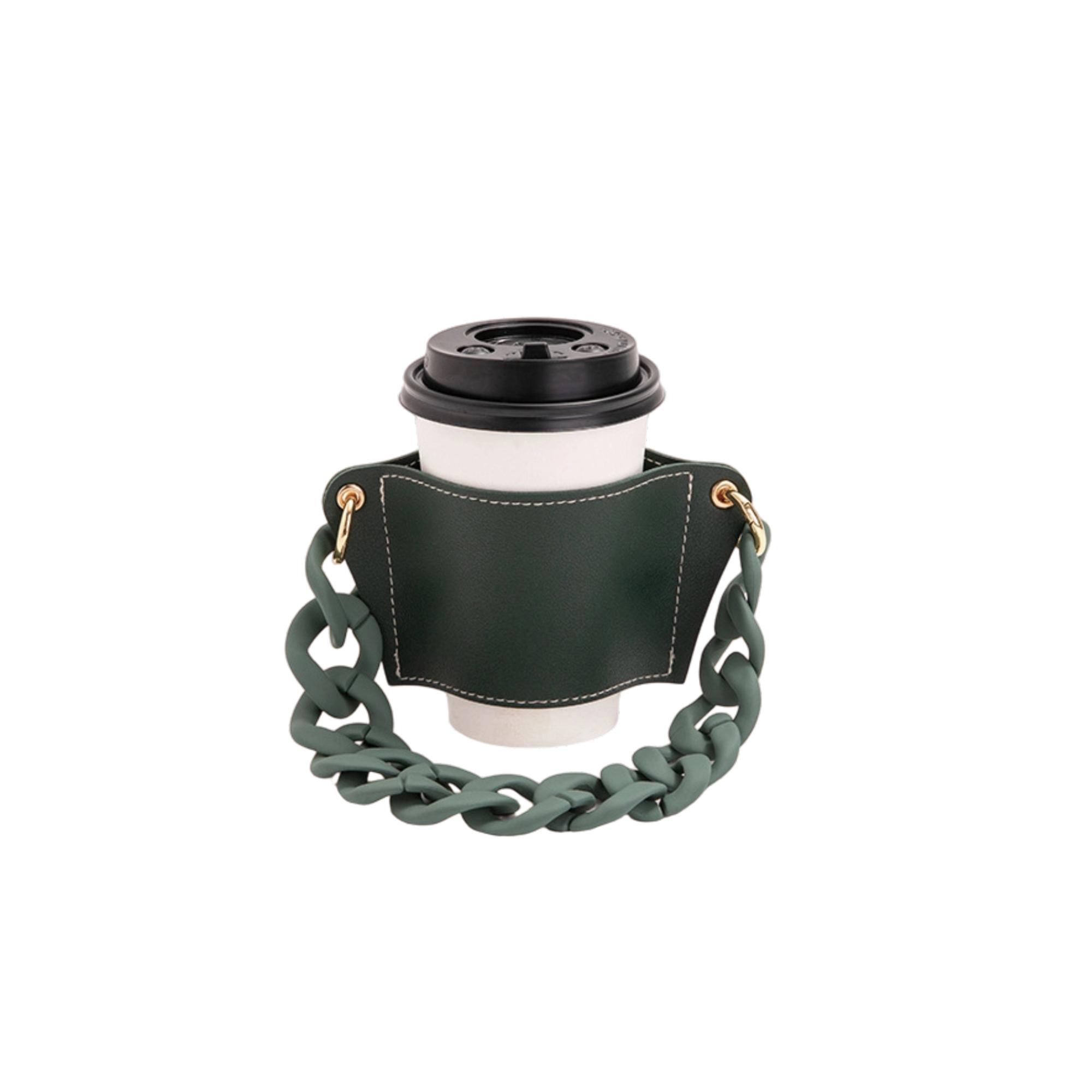 Leather Water Bottle Holder With Acrylic Strap - Image 8