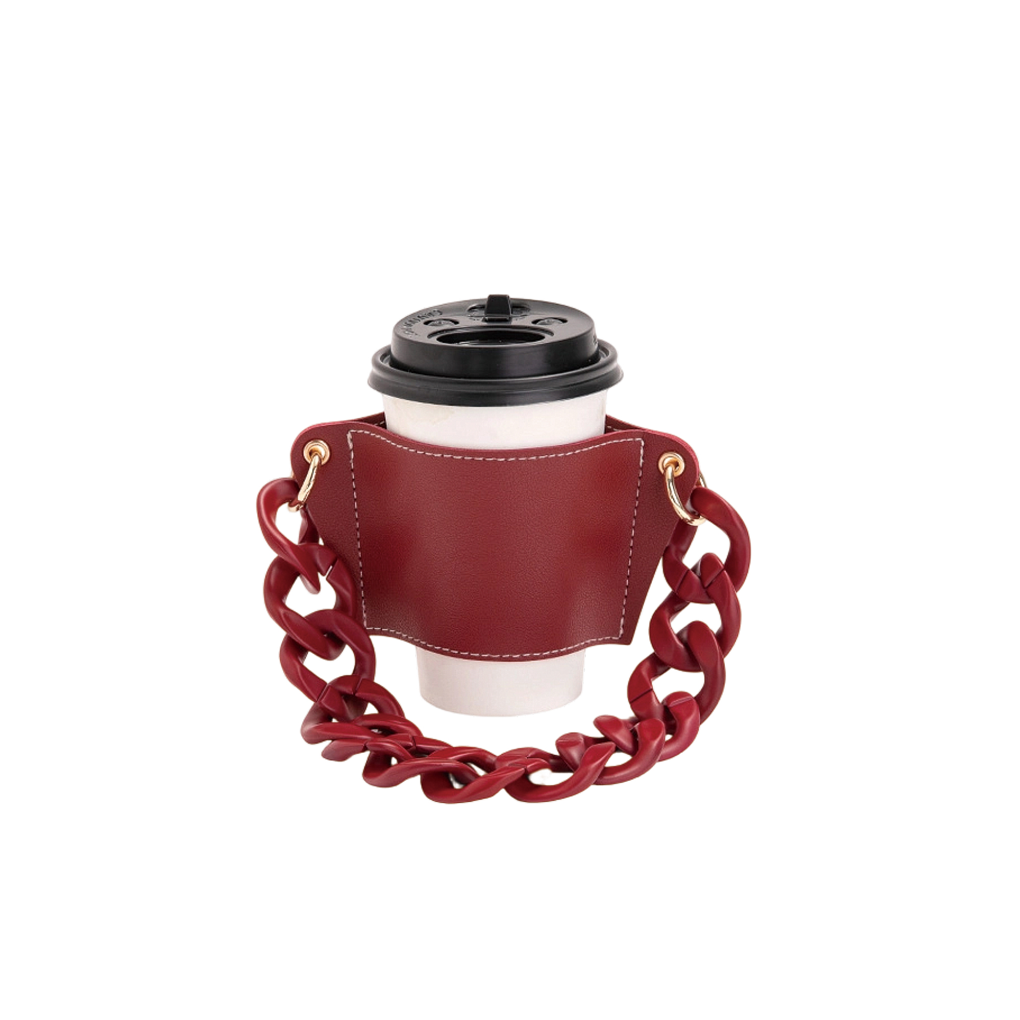 Leather Water Bottle Holder With Acrylic Strap - Image 6