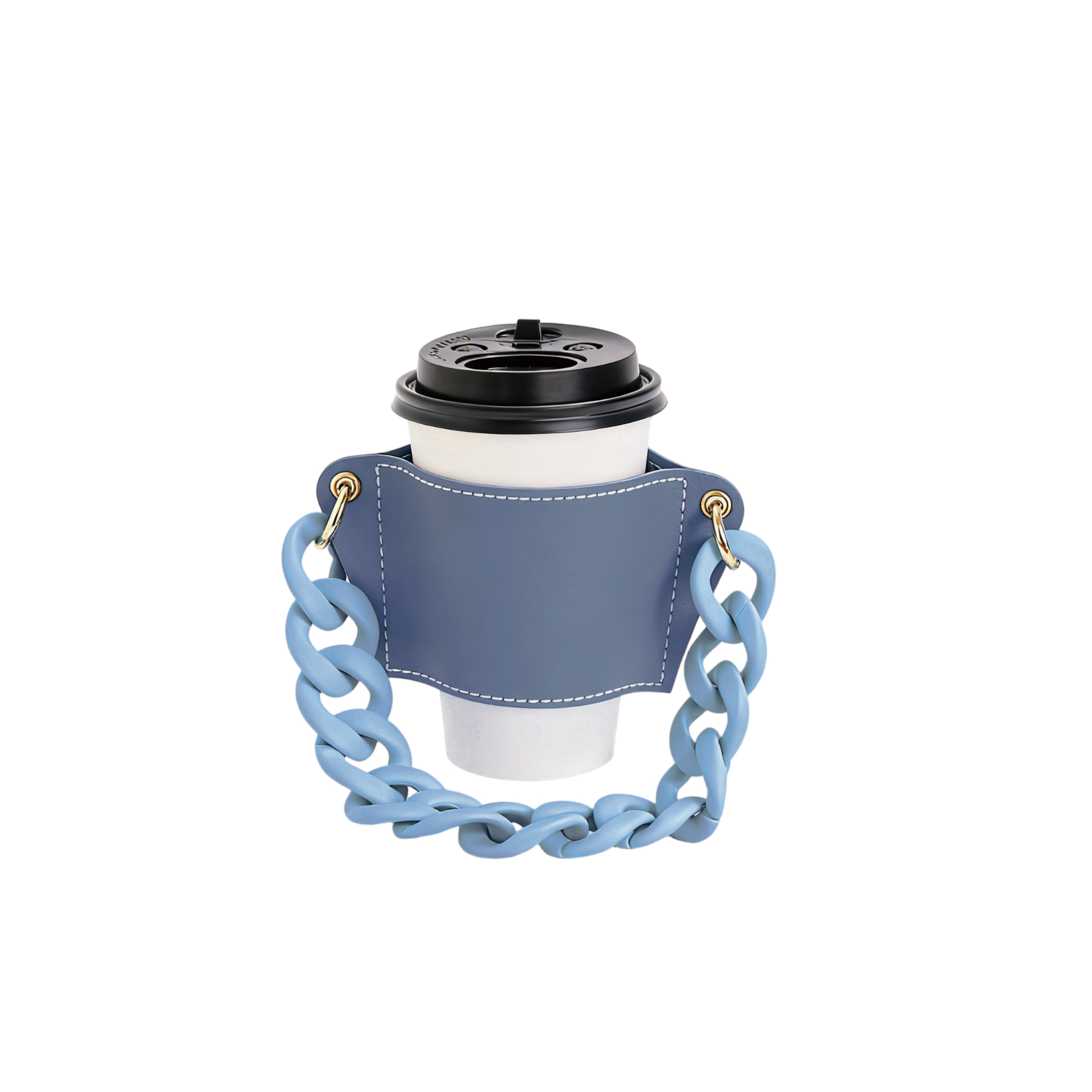 Leather Water Bottle Holder With Acrylic Strap - Image 7