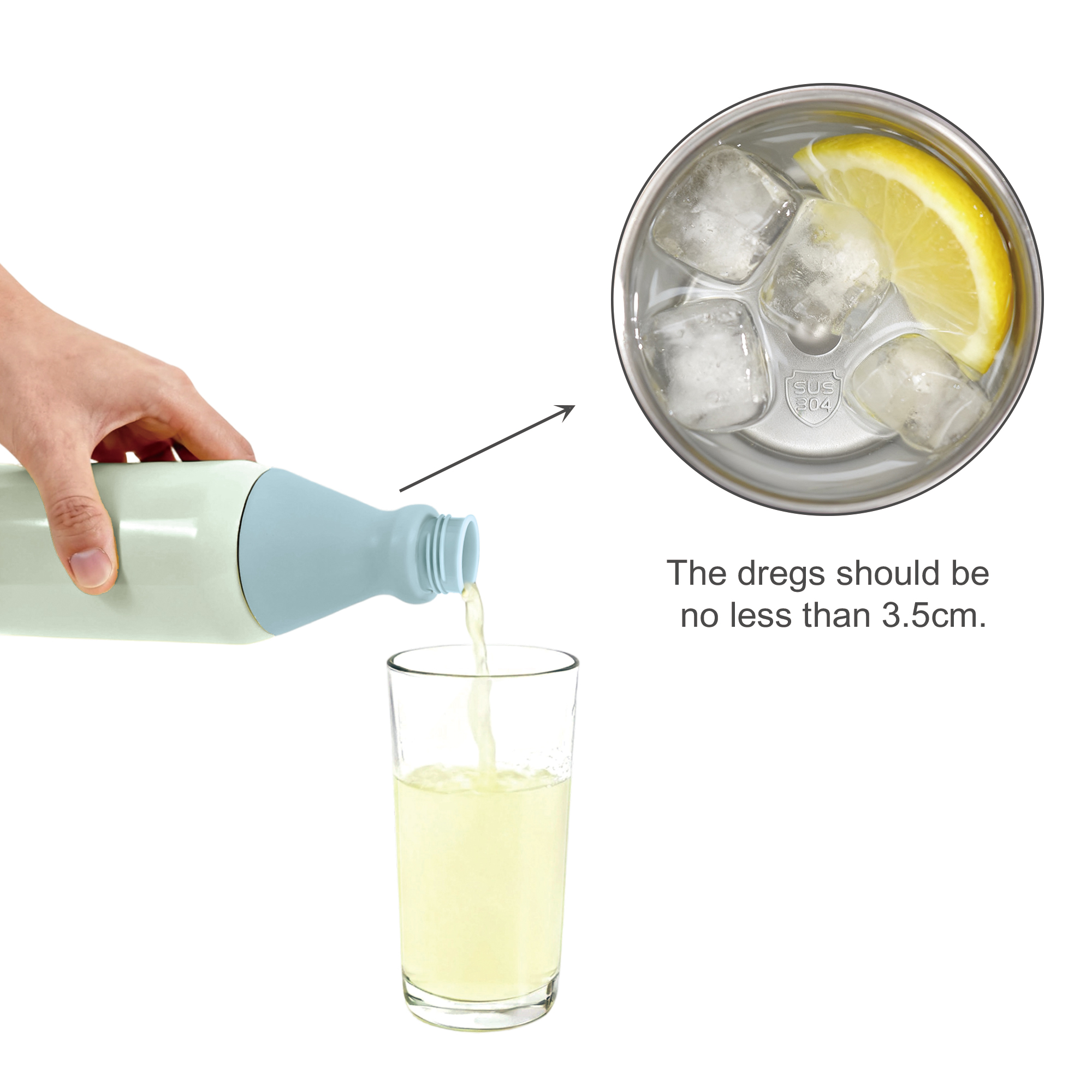 500ML Stainless Steel 2 in 1 Double Wall Slim Bottle - Image 10