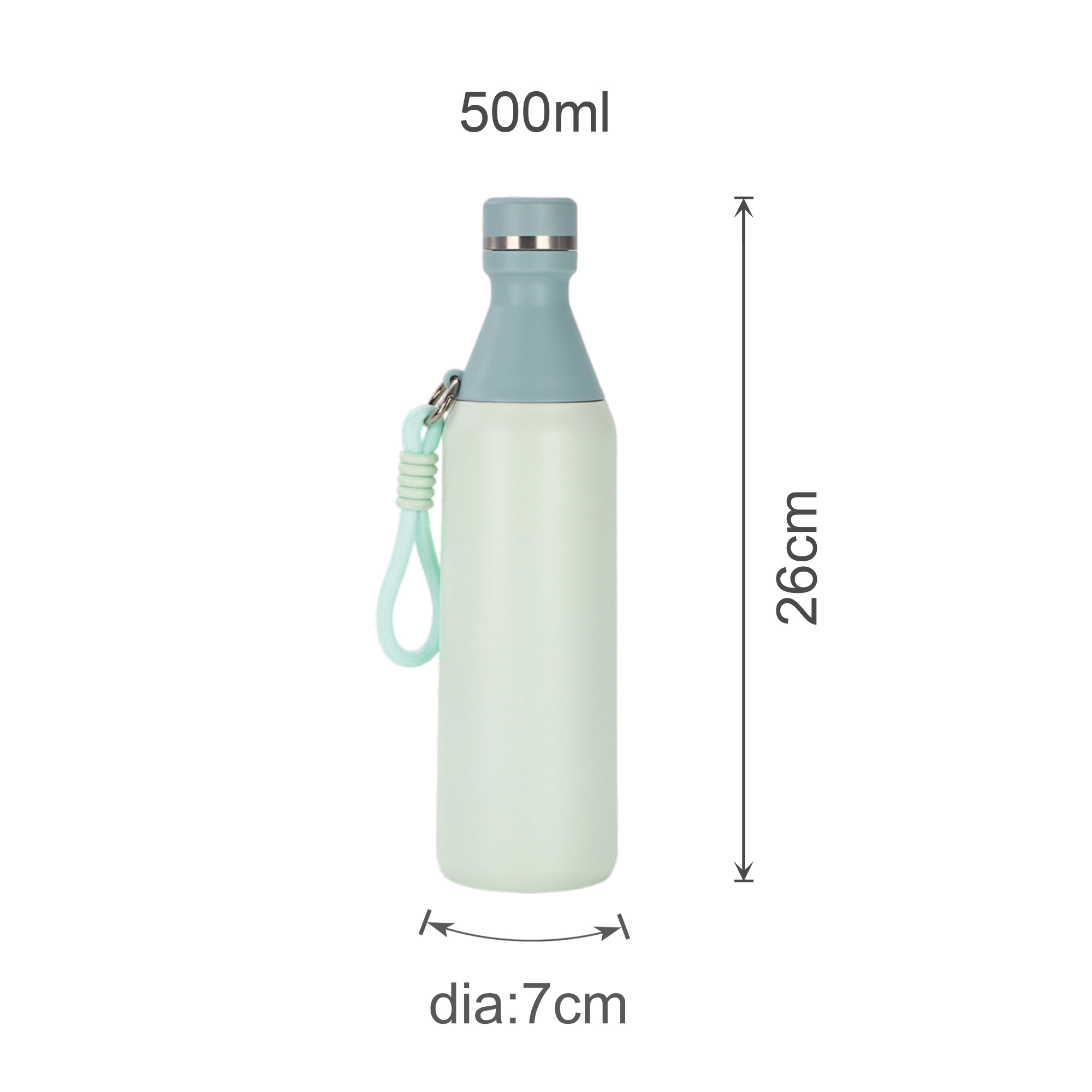 500ML Stainless Steel 2 in 1 Double Wall Slim Bottle - Image 7