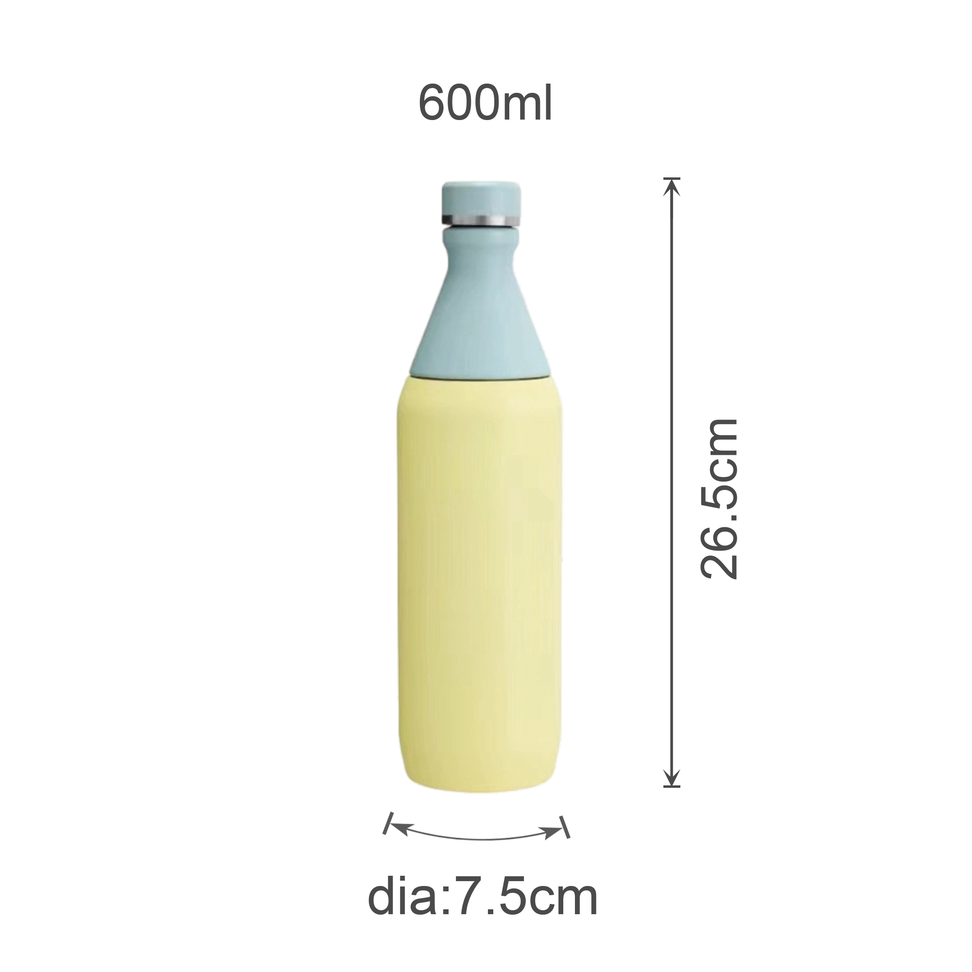 600ML Stainless Steel 2 in 1 Double Wall Slim Bottle - Image 7
