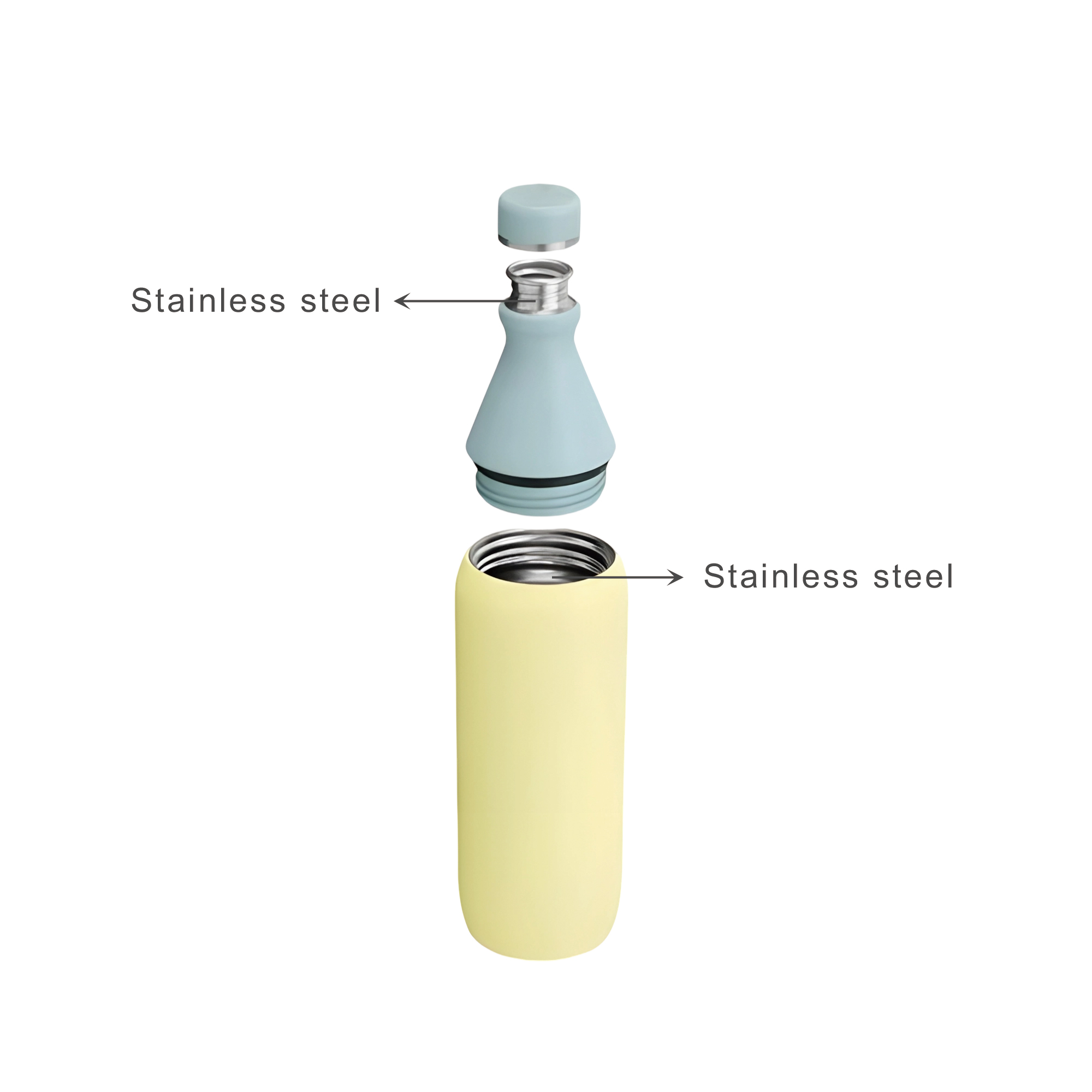 600ML Stainless Steel 2 in 1 Double Wall Slim Bottle - Image 9