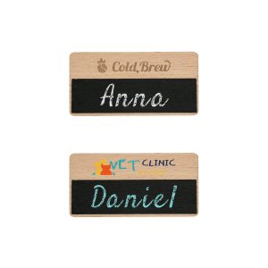 Erasable Wooden Chalkboard Name Badge