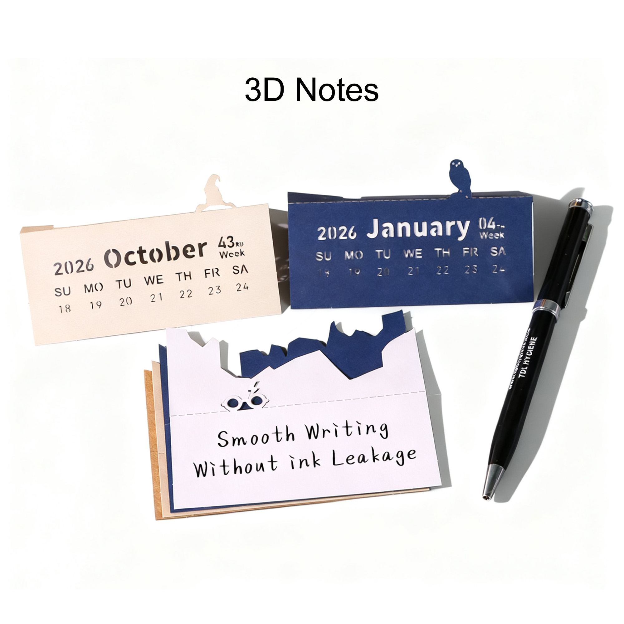 3D Paper Carving Notepad Weekly Calendar - Image 8