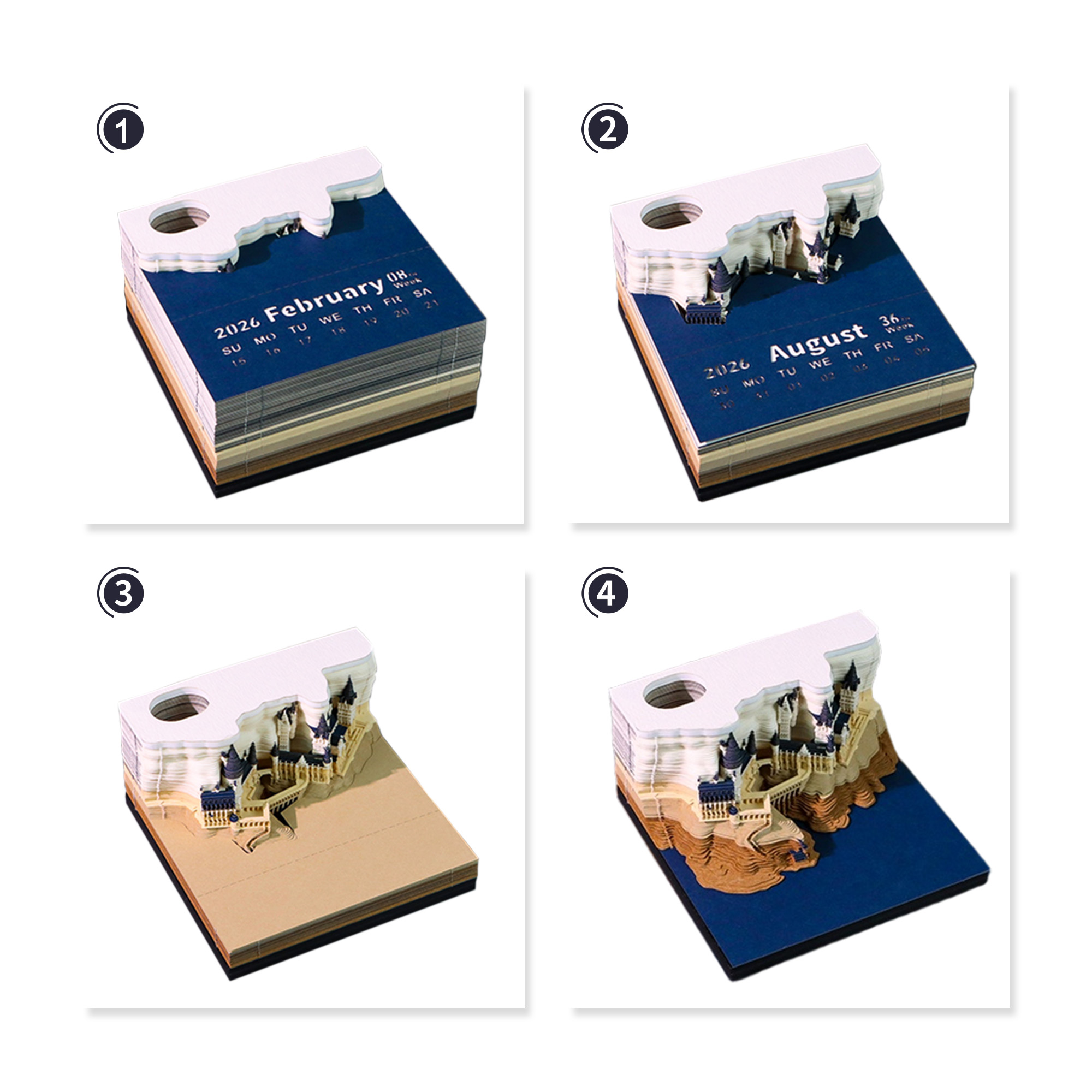 3D Paper Carving Notepad Weekly Calendar - Image 5