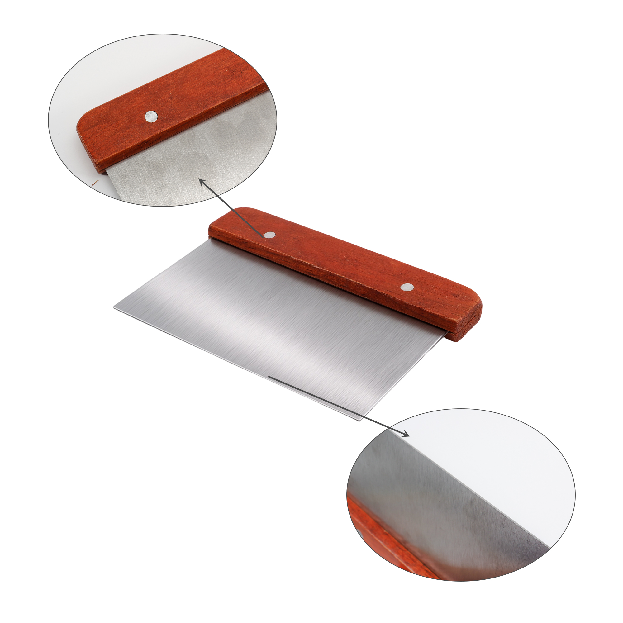 Stainless Steel Dough Scraper with Wood Handle - Image 5
