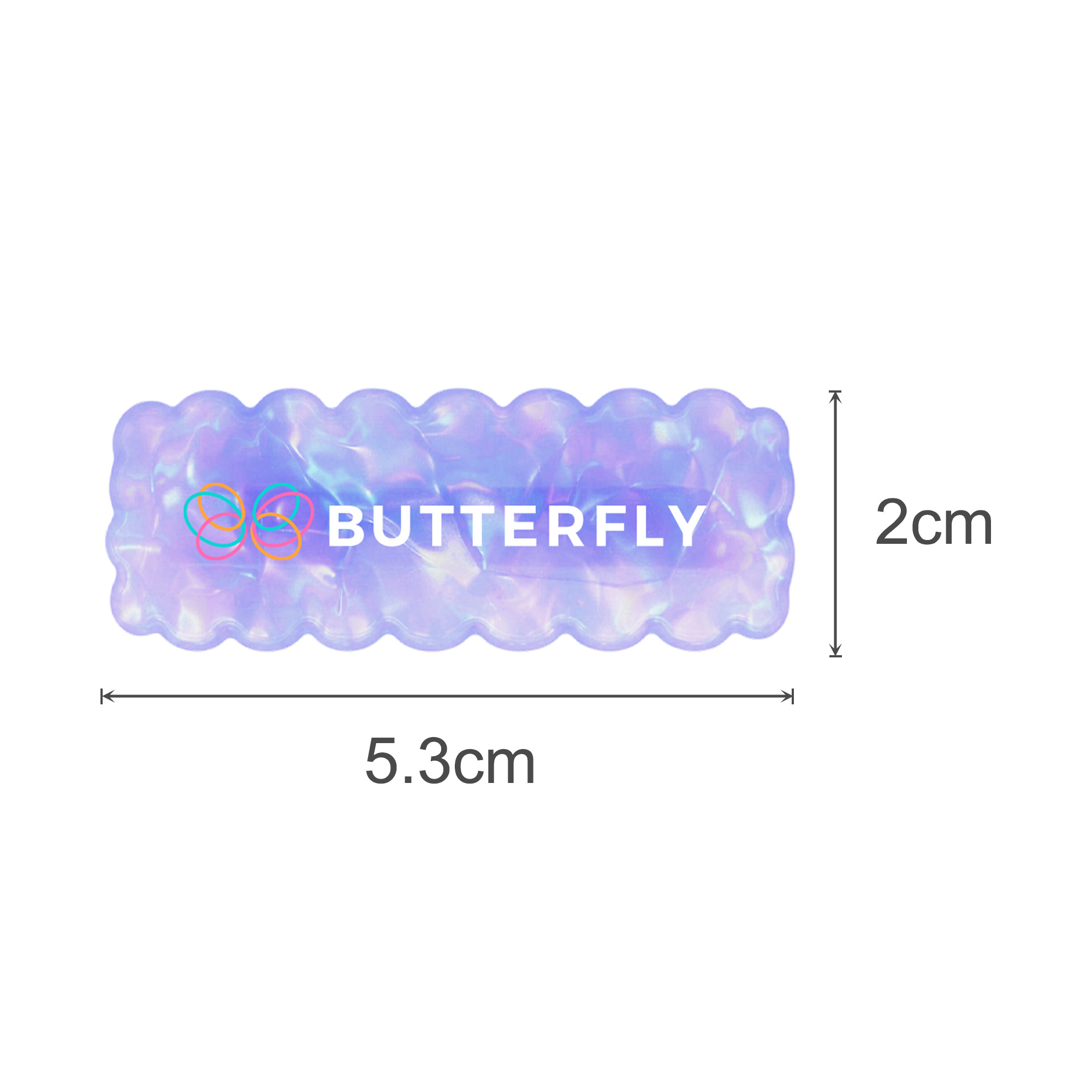 Wavy Rectangle Iridescent Hair Clip - Image 7