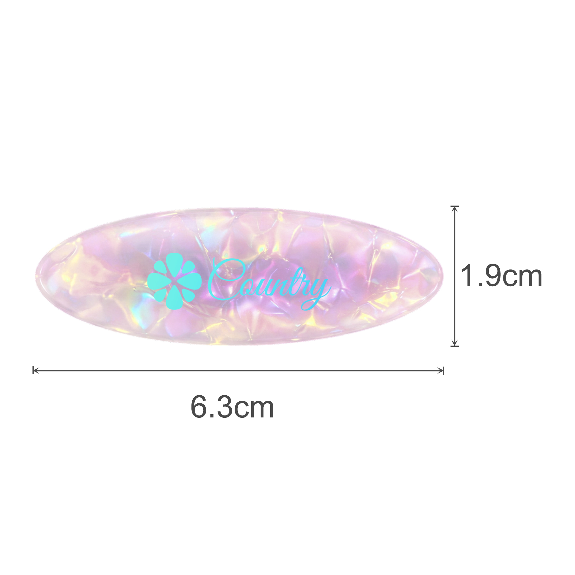 Oval Iridescent Alligator Hair Clip - Image 7