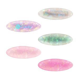Oval Iridescent Alligator Hair Clip